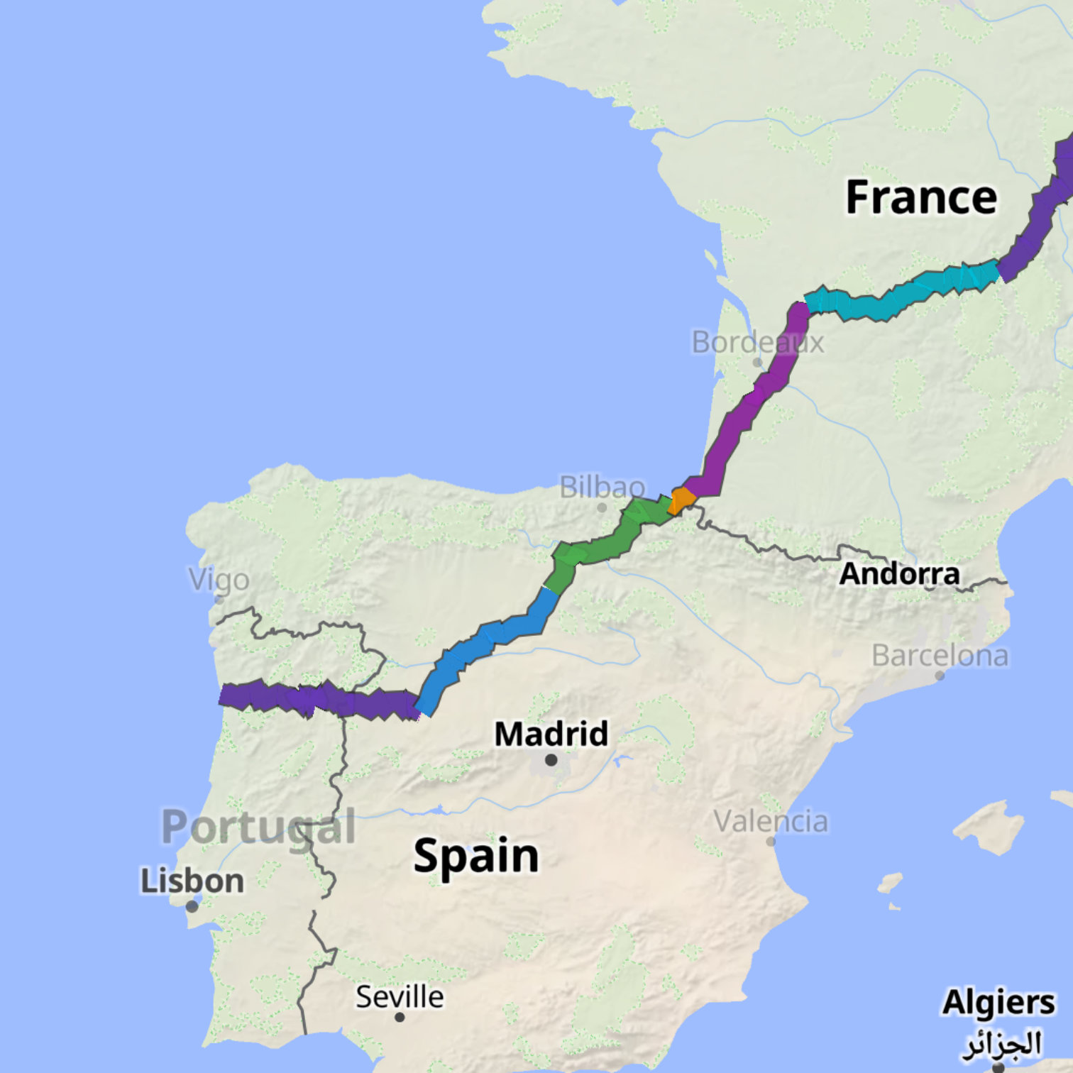 Map itinerary