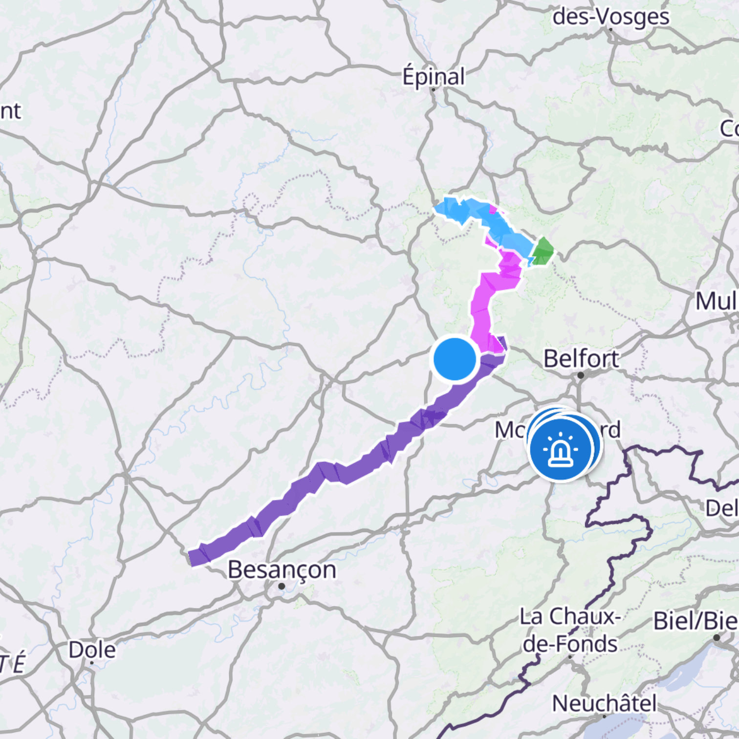 Map itinerary