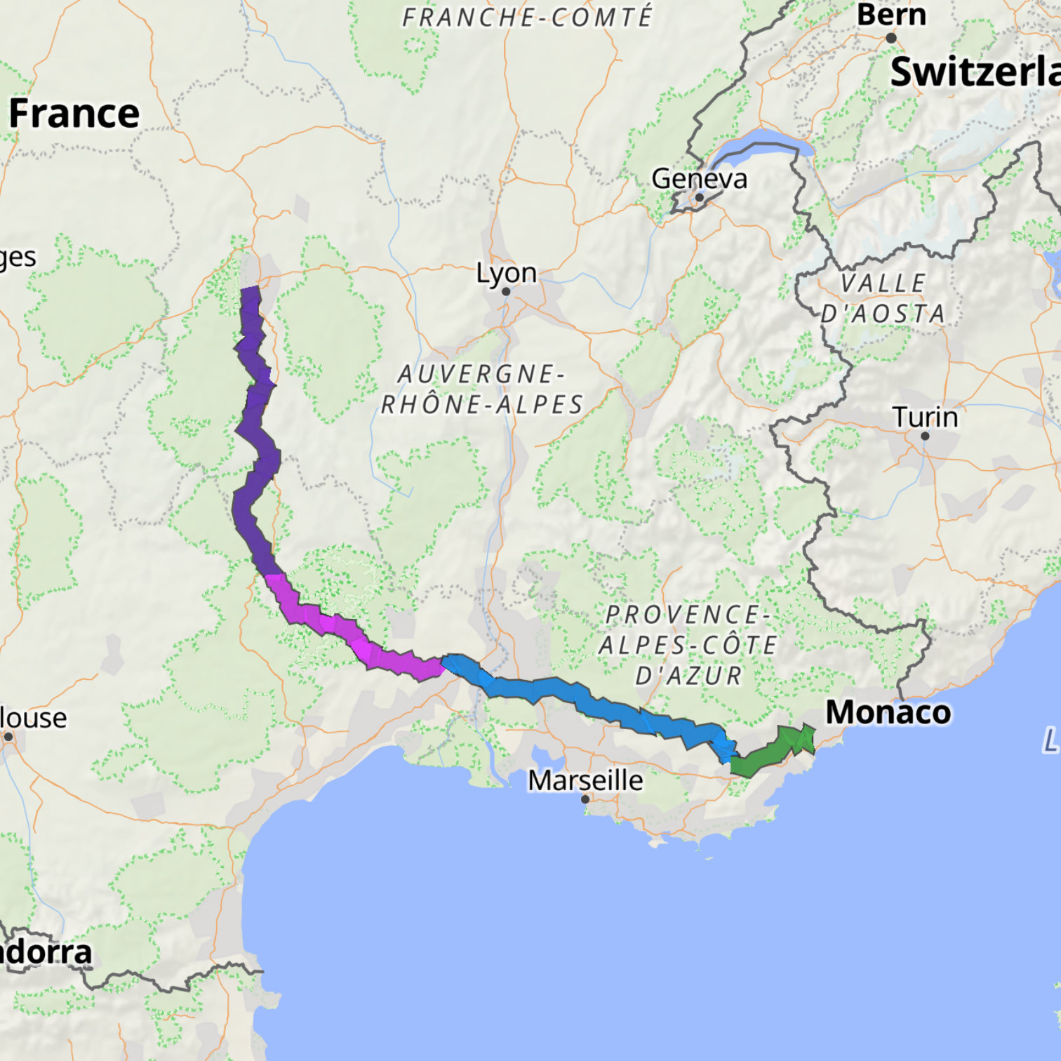 Map itinerary