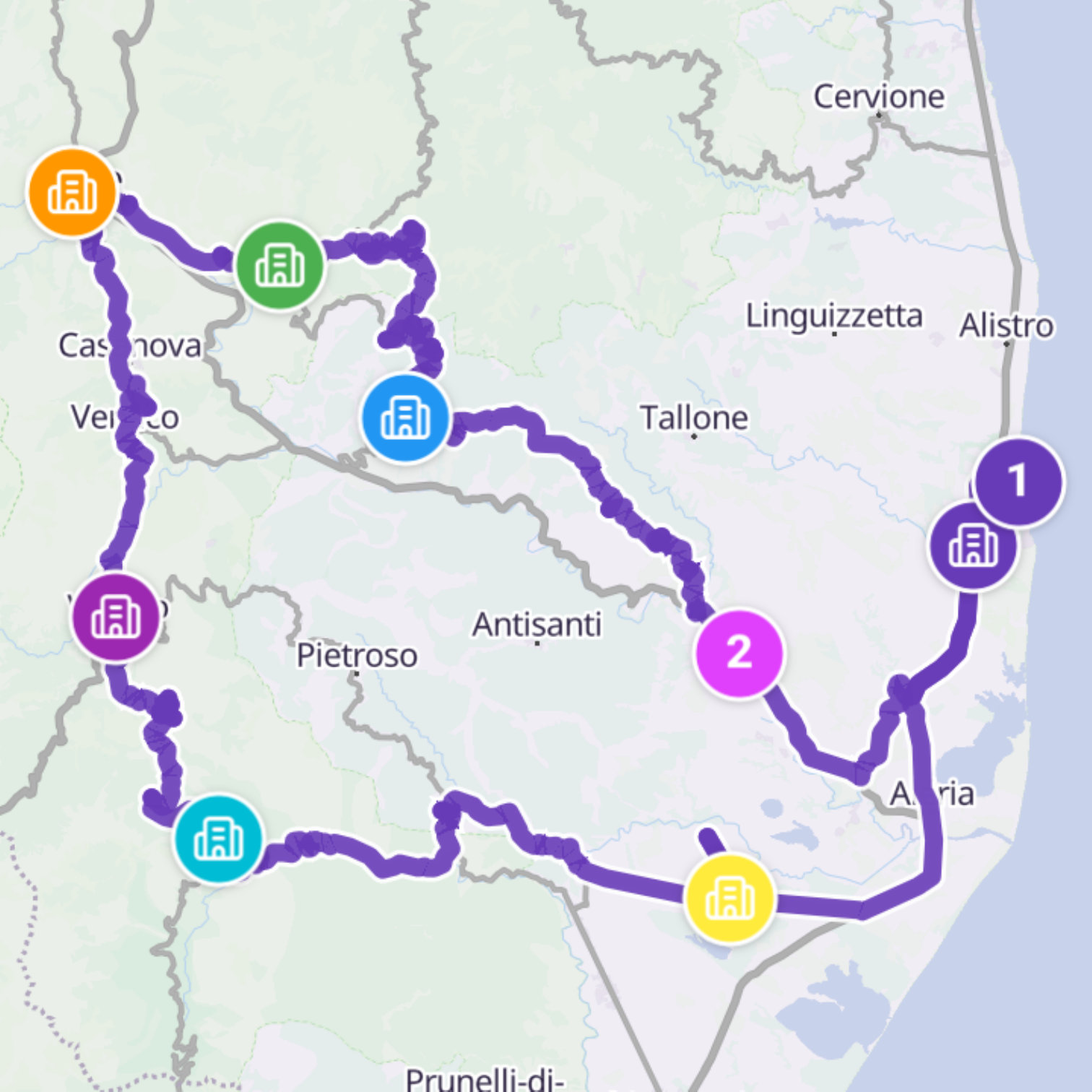 Map itinerary