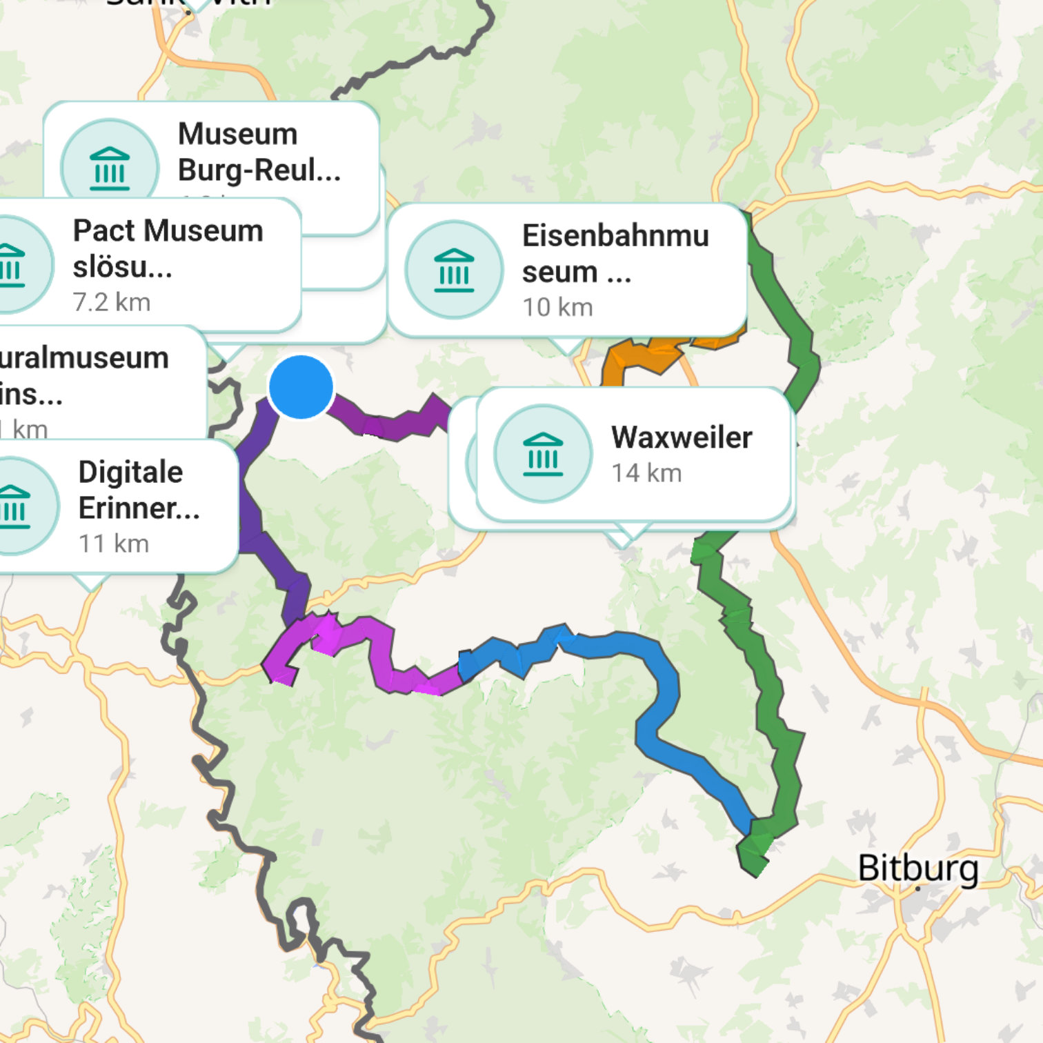 Map itinerary