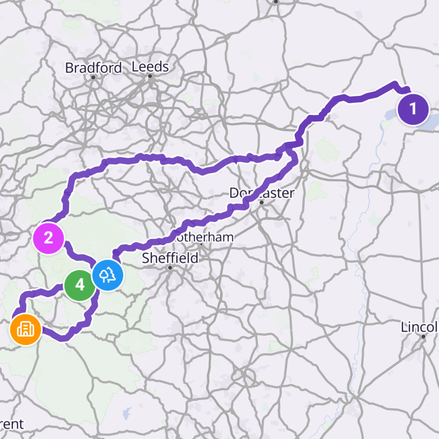 Map itinerary