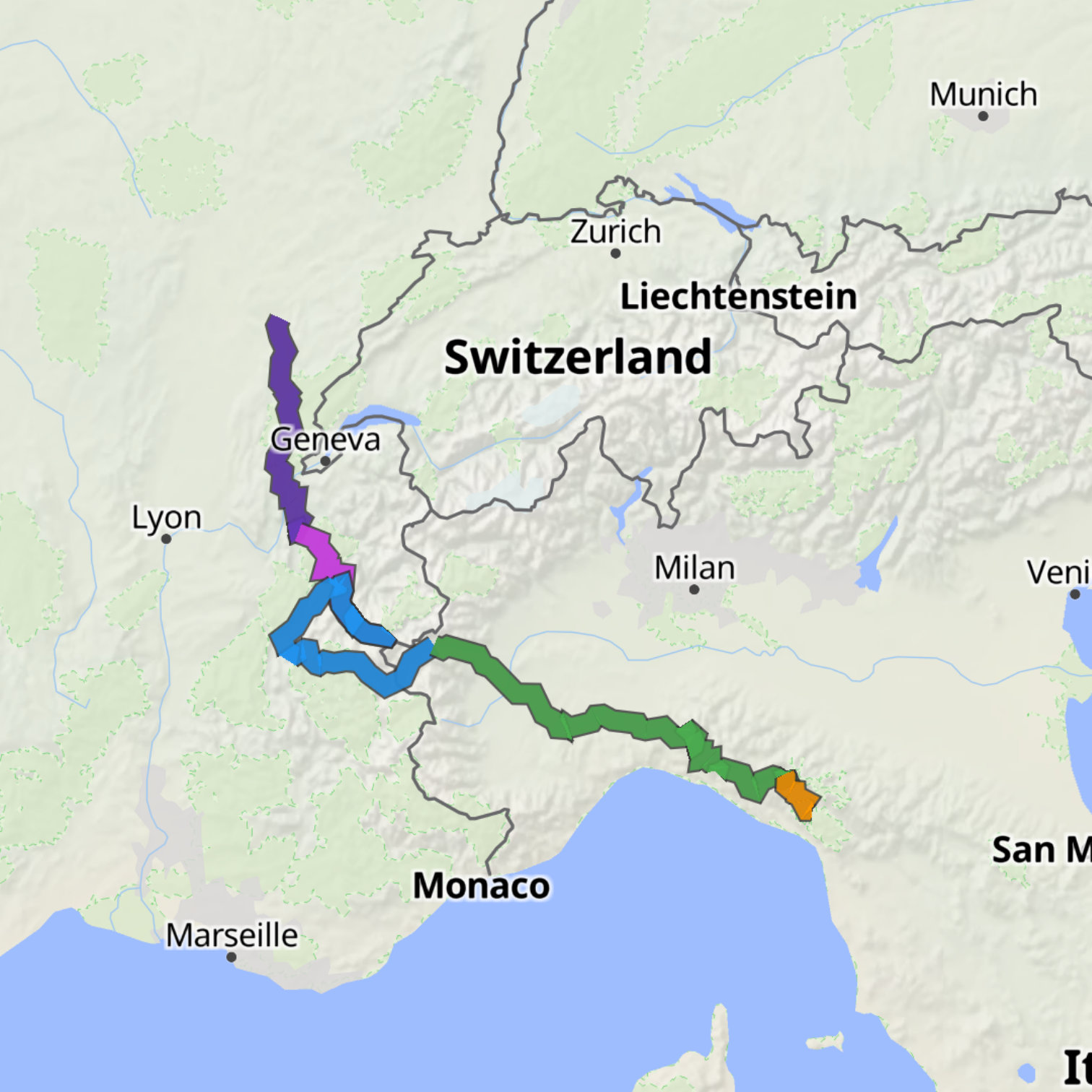 Map itinerary