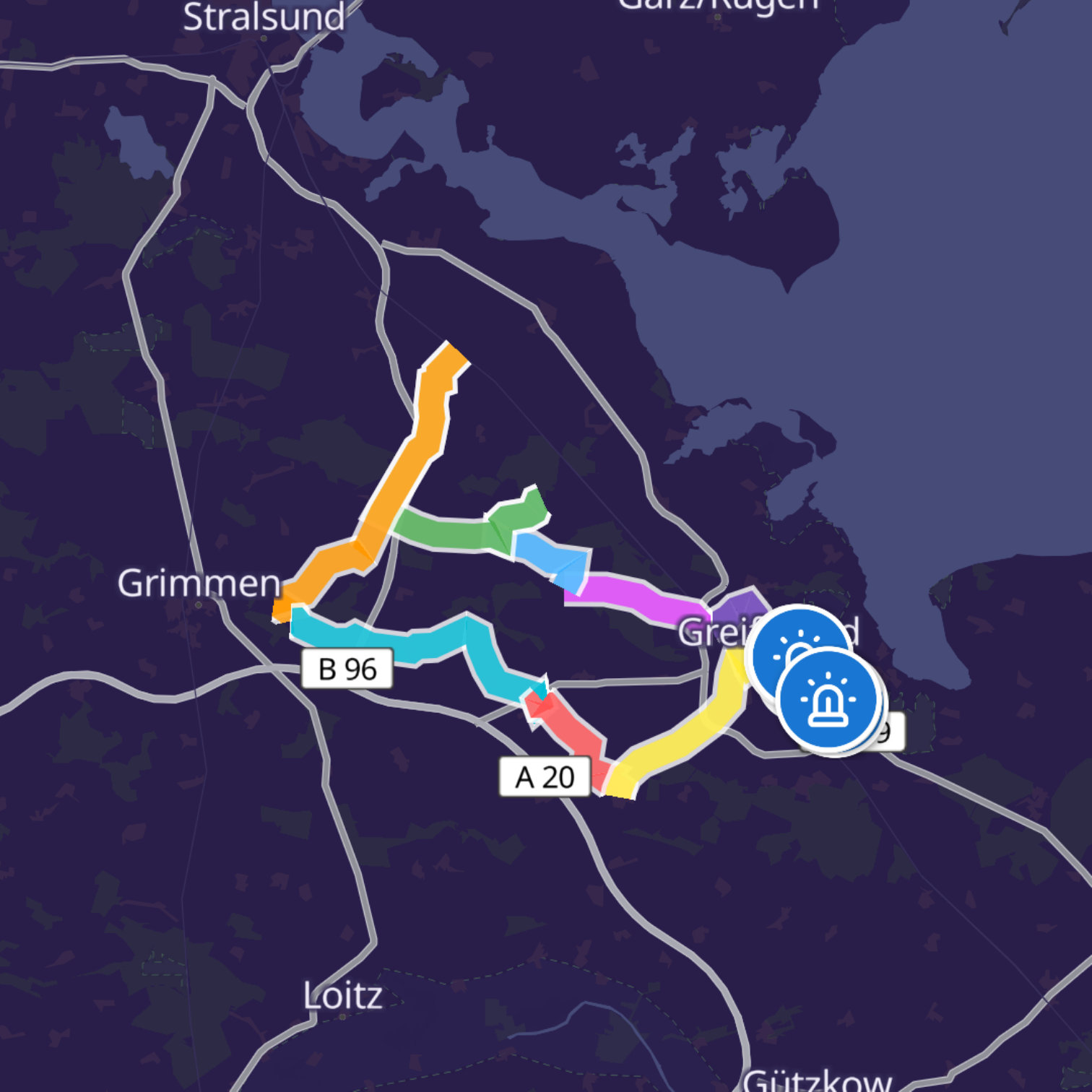 Map itinerary