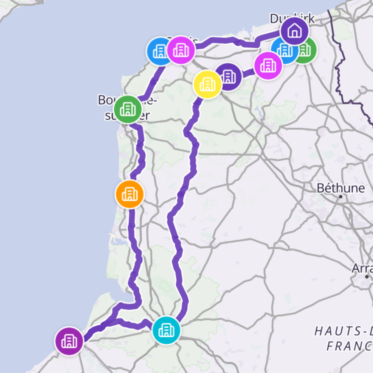 Map itinerary
