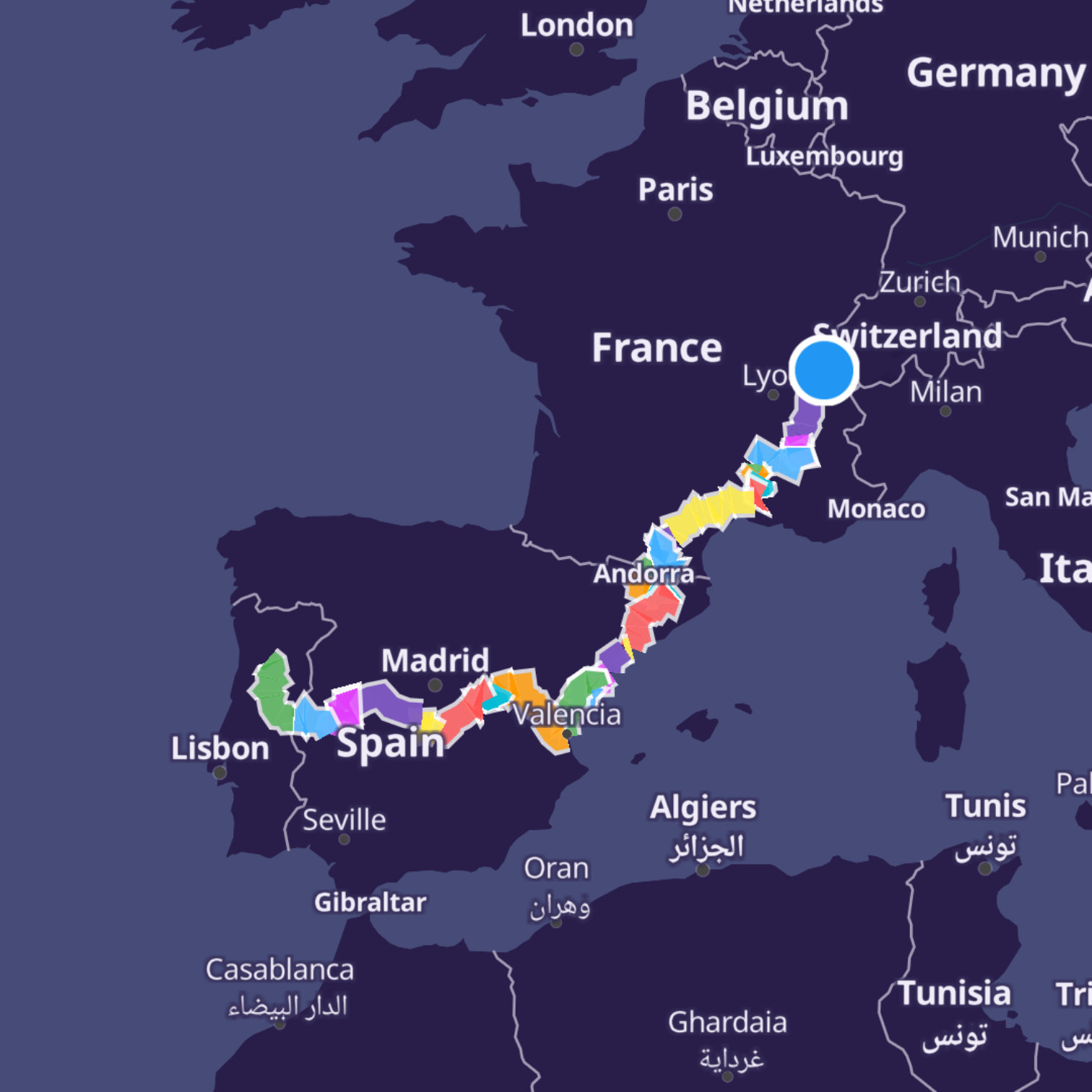 Map itinerary