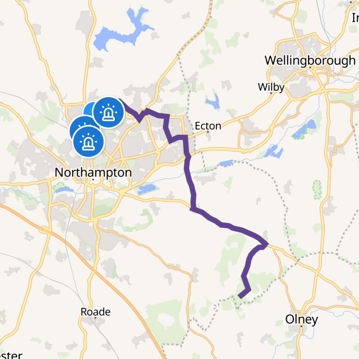 Map itinerary