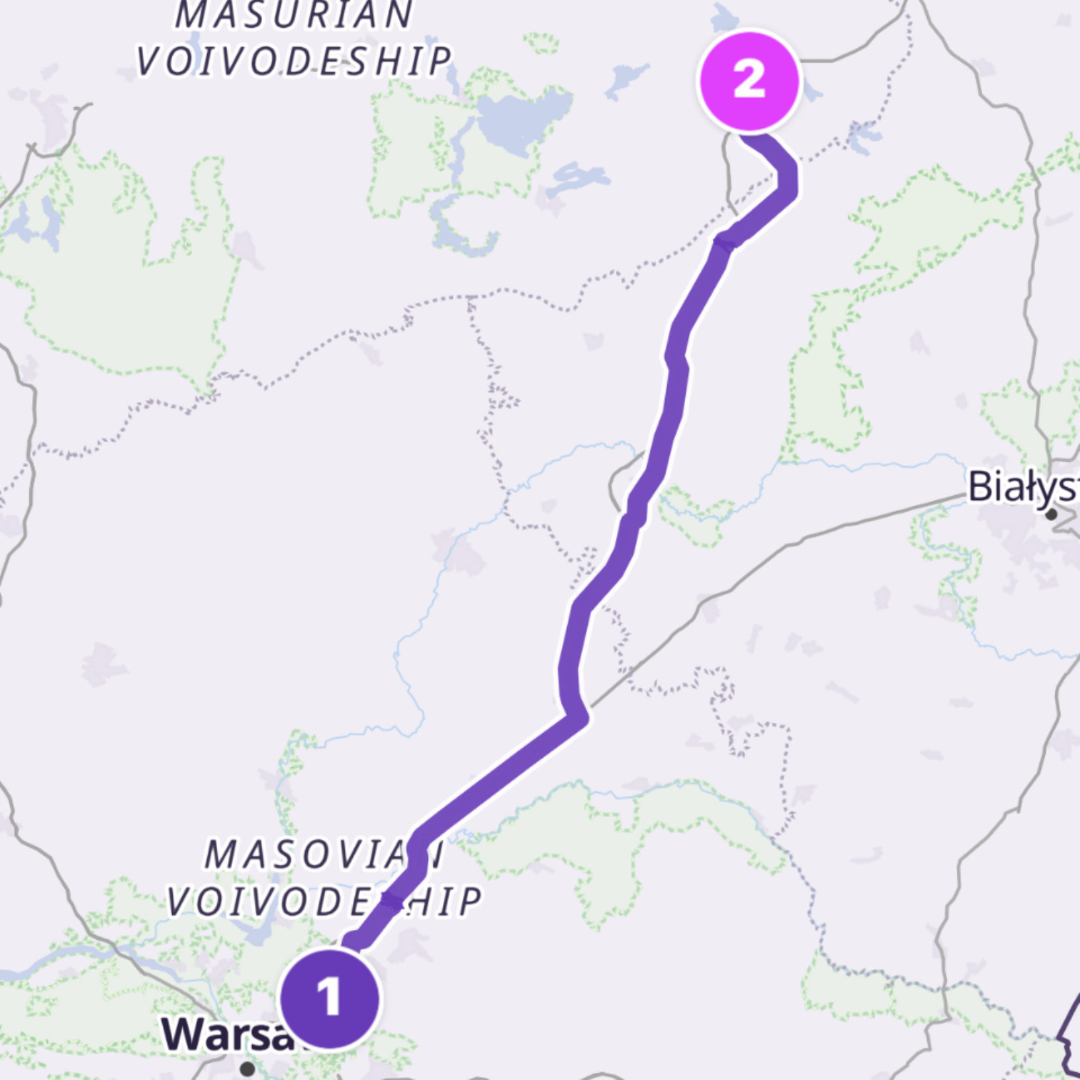Map itinerary