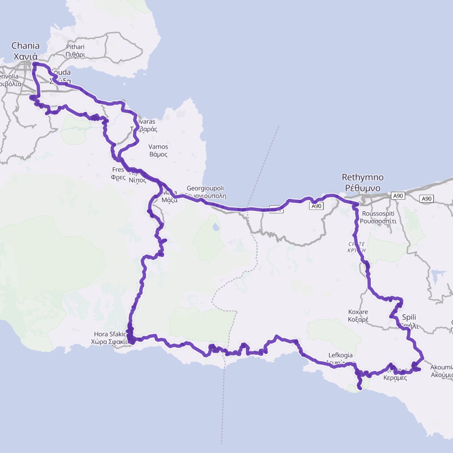Map itinerary