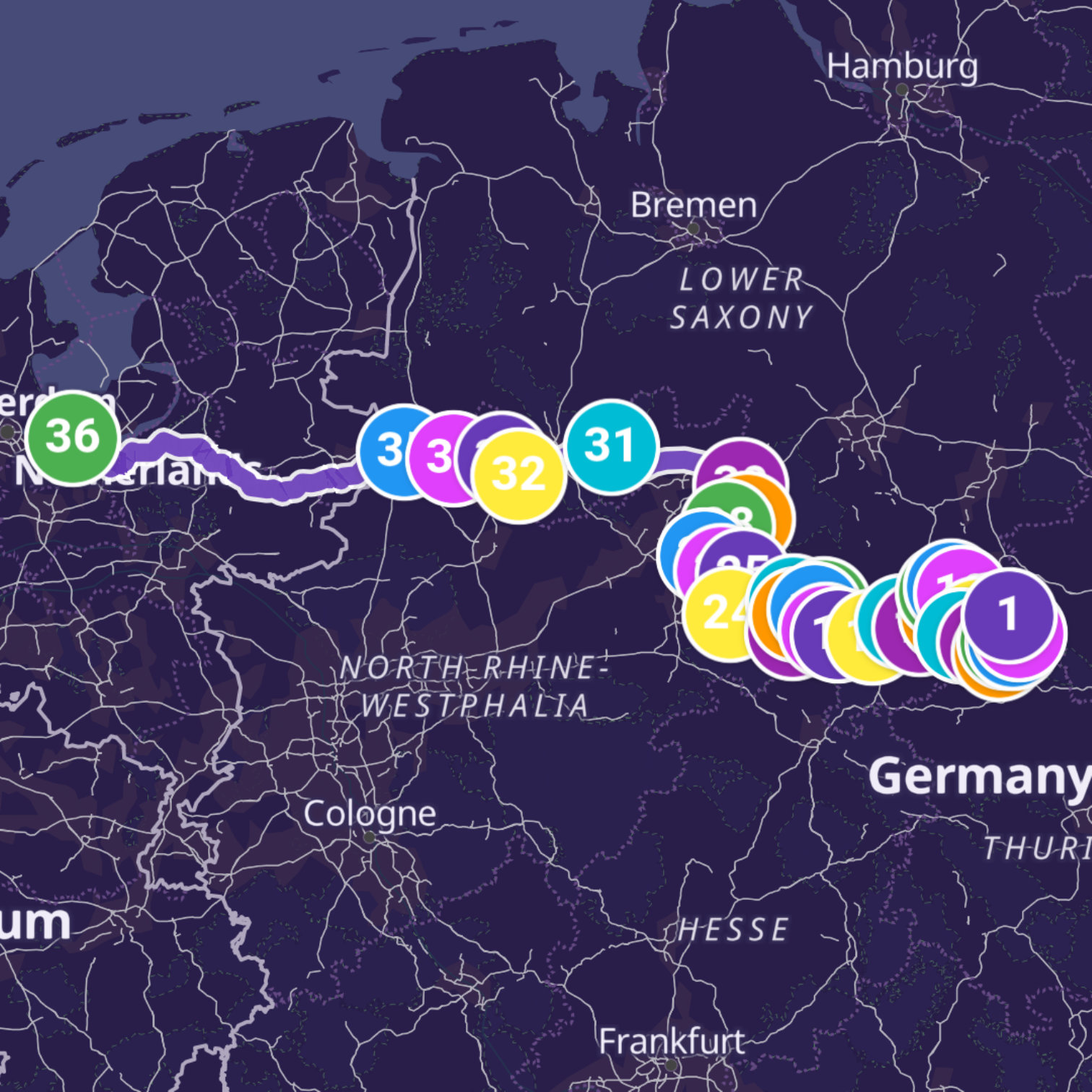 Map itinerary