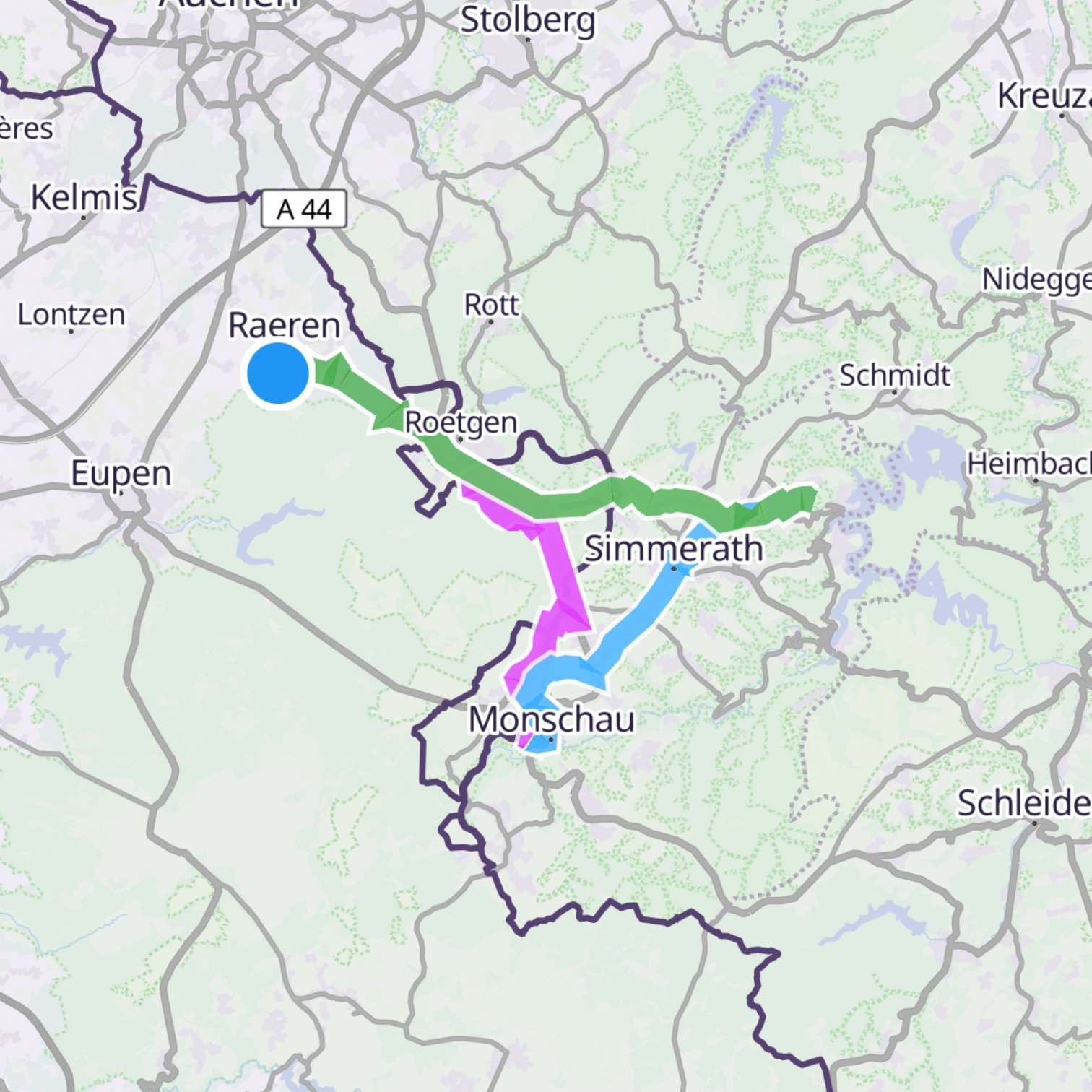 Map itinerary