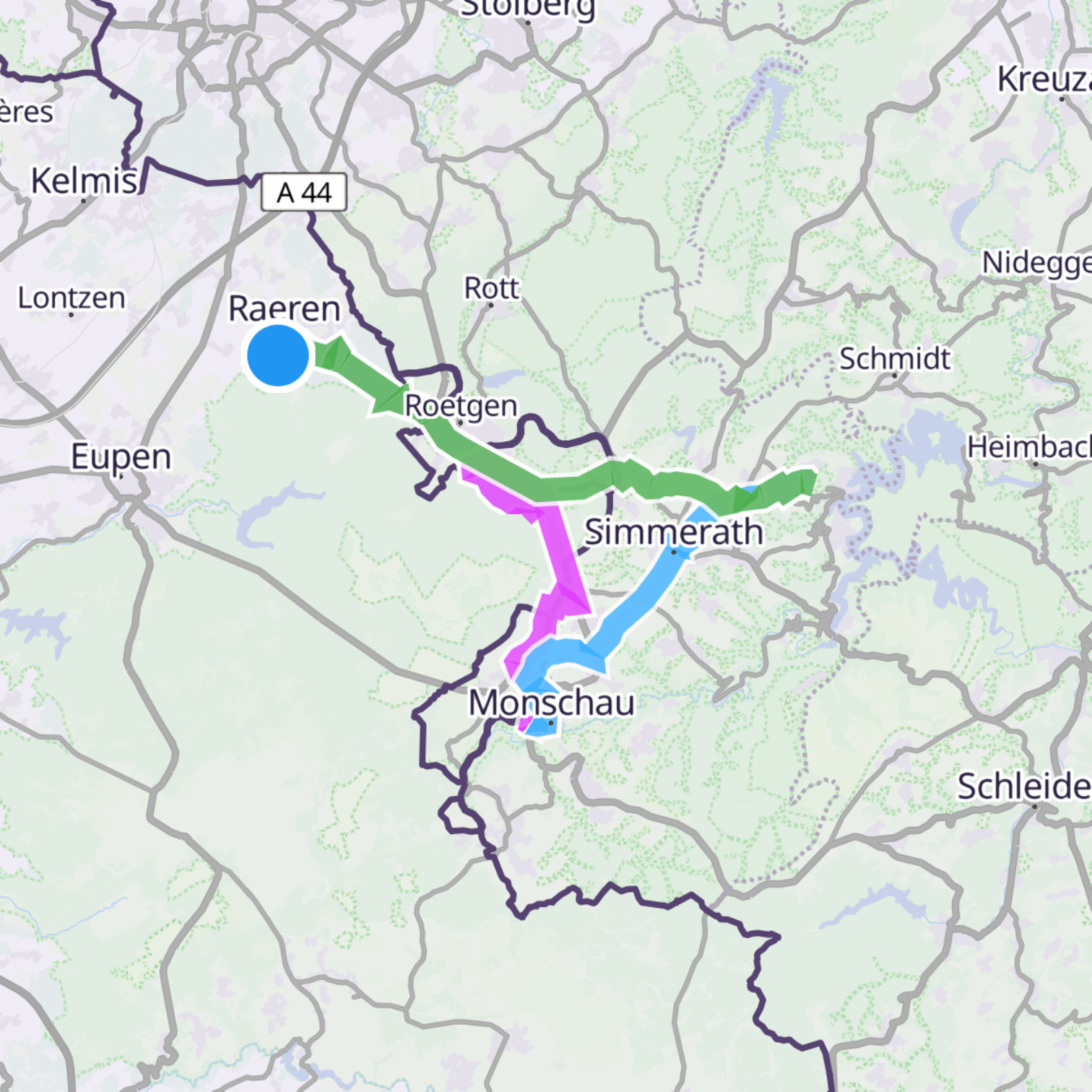 Map itinerary