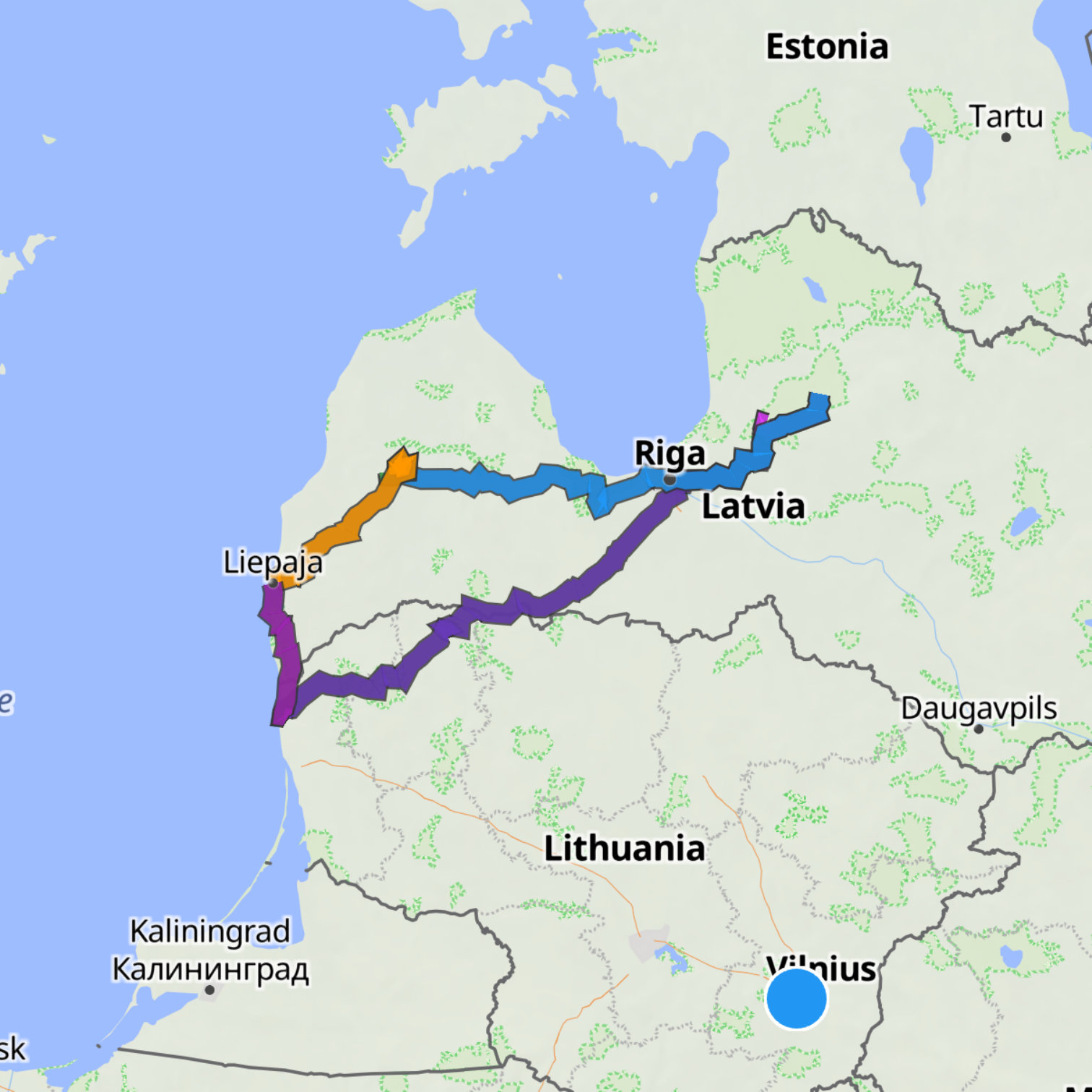 Map itinerary