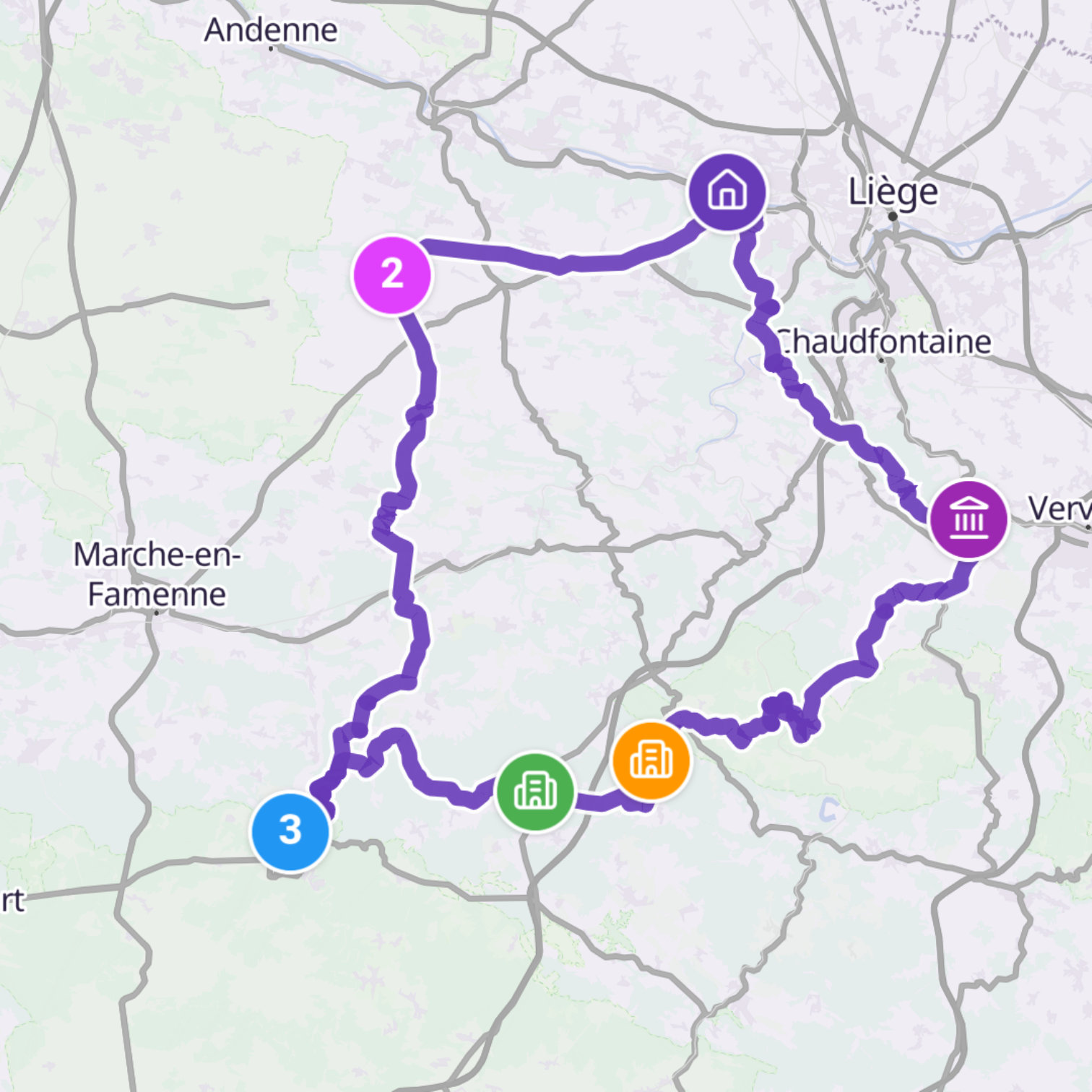 Map itinerary