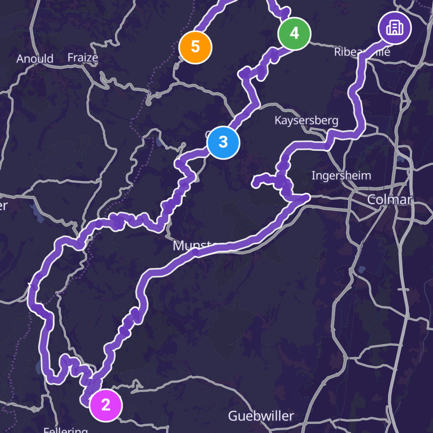 Map itinerary