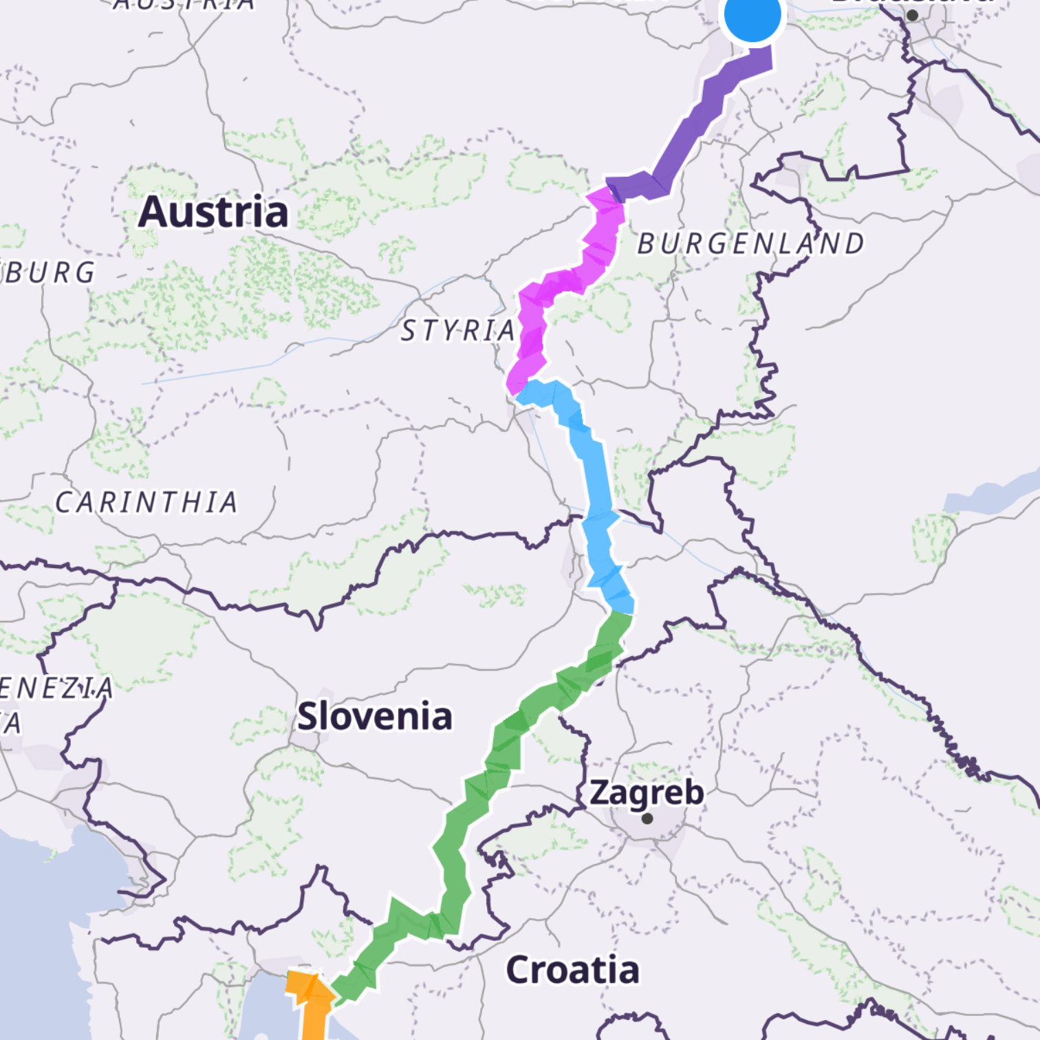 Map itinerary