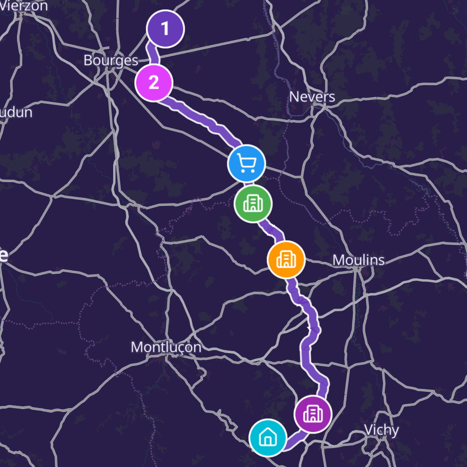 Map itinerary