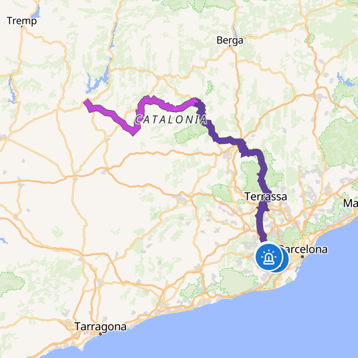 Map itinerary