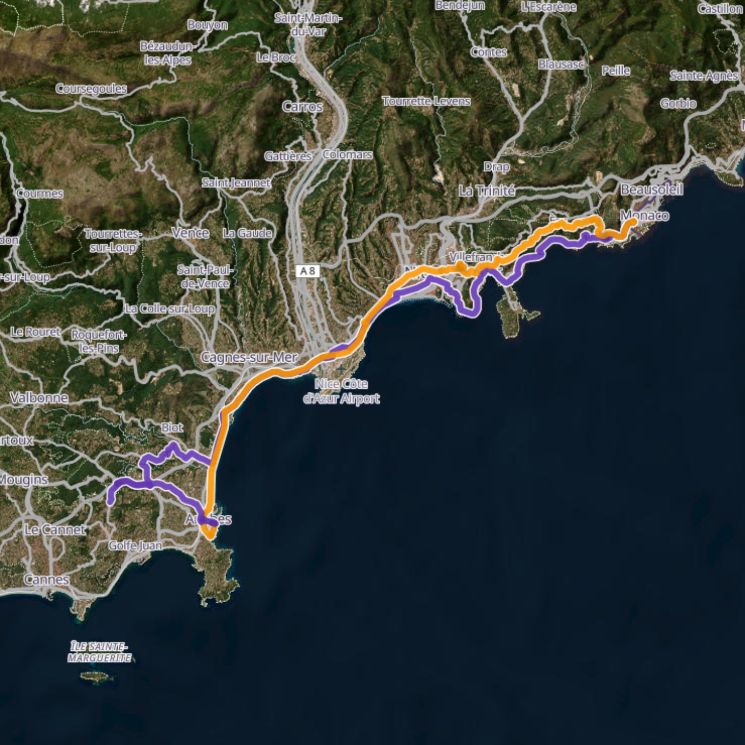 Map itinerary