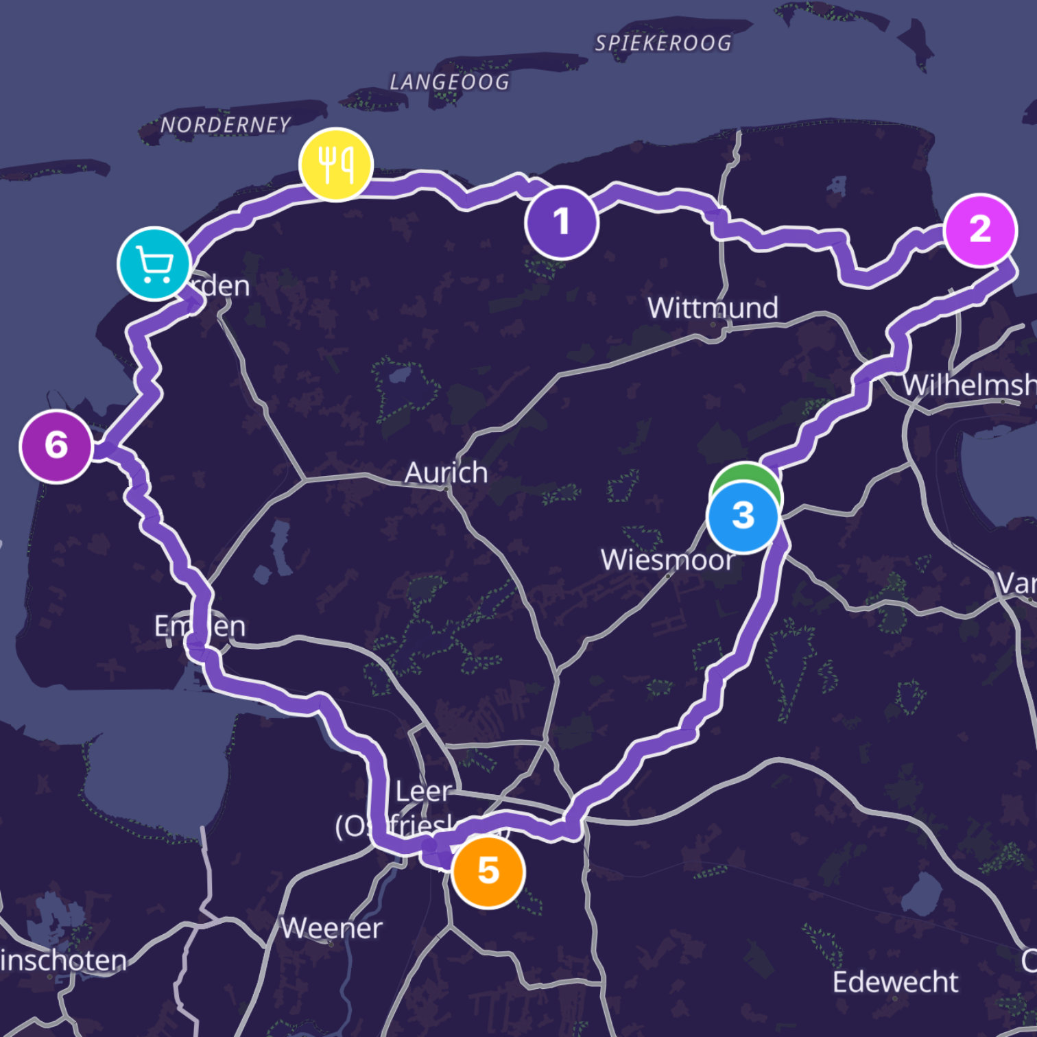 Map itinerary