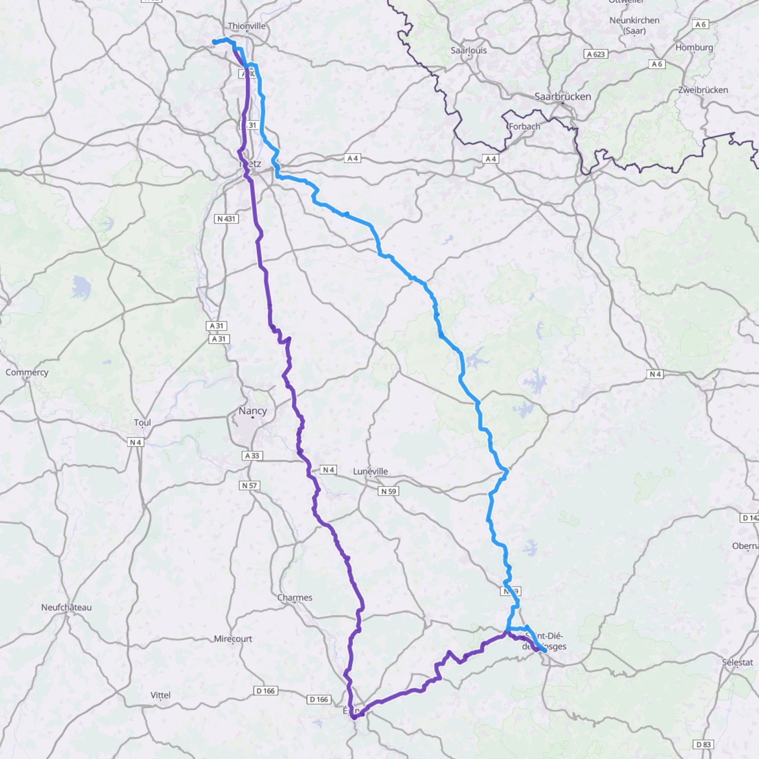 Map itinerary