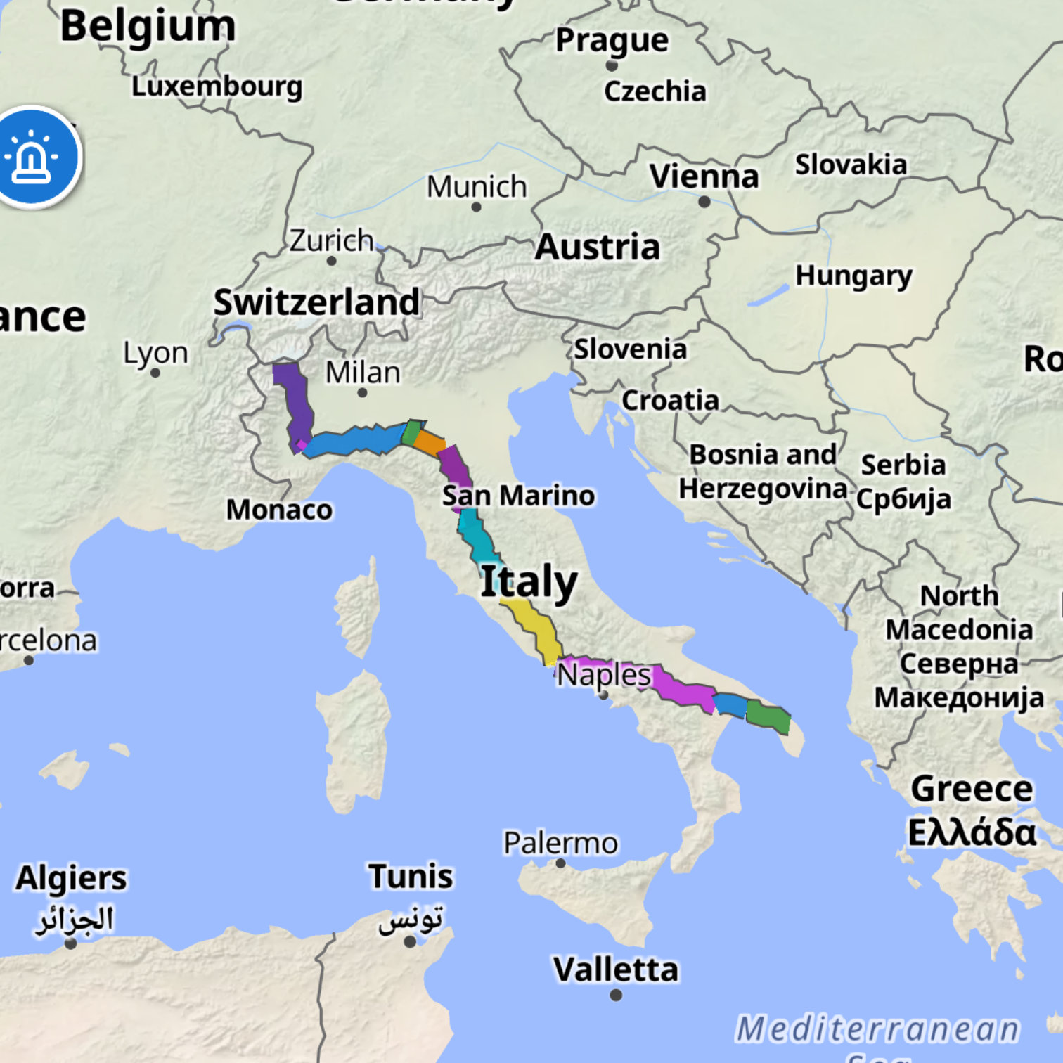 Map itinerary