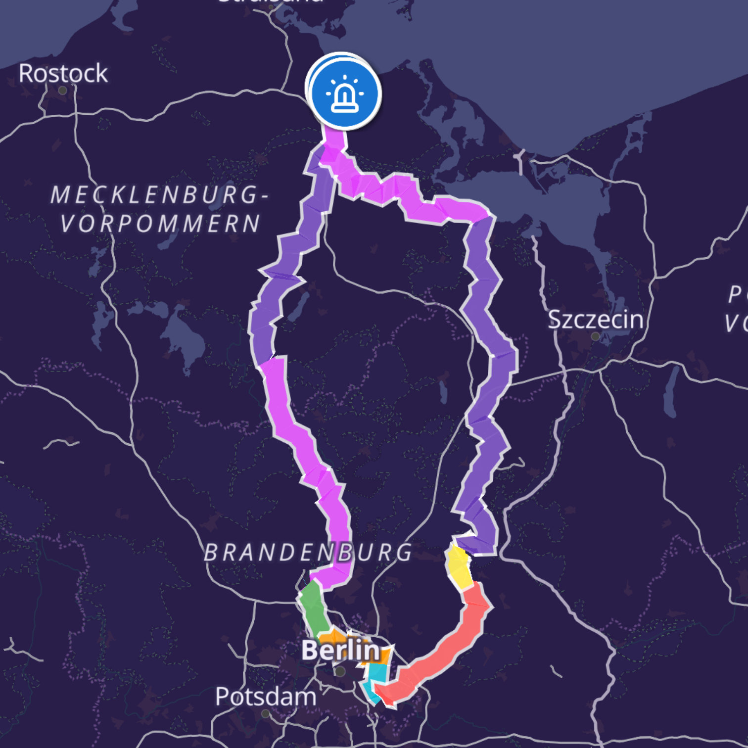 Map itinerary