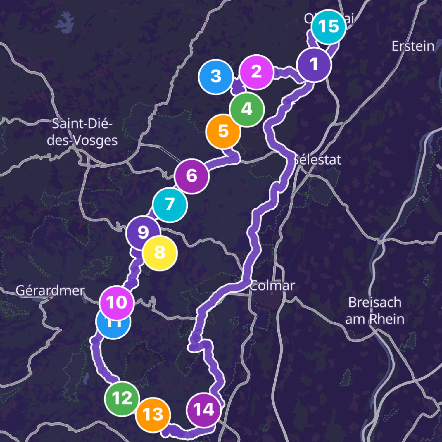 Map itinerary