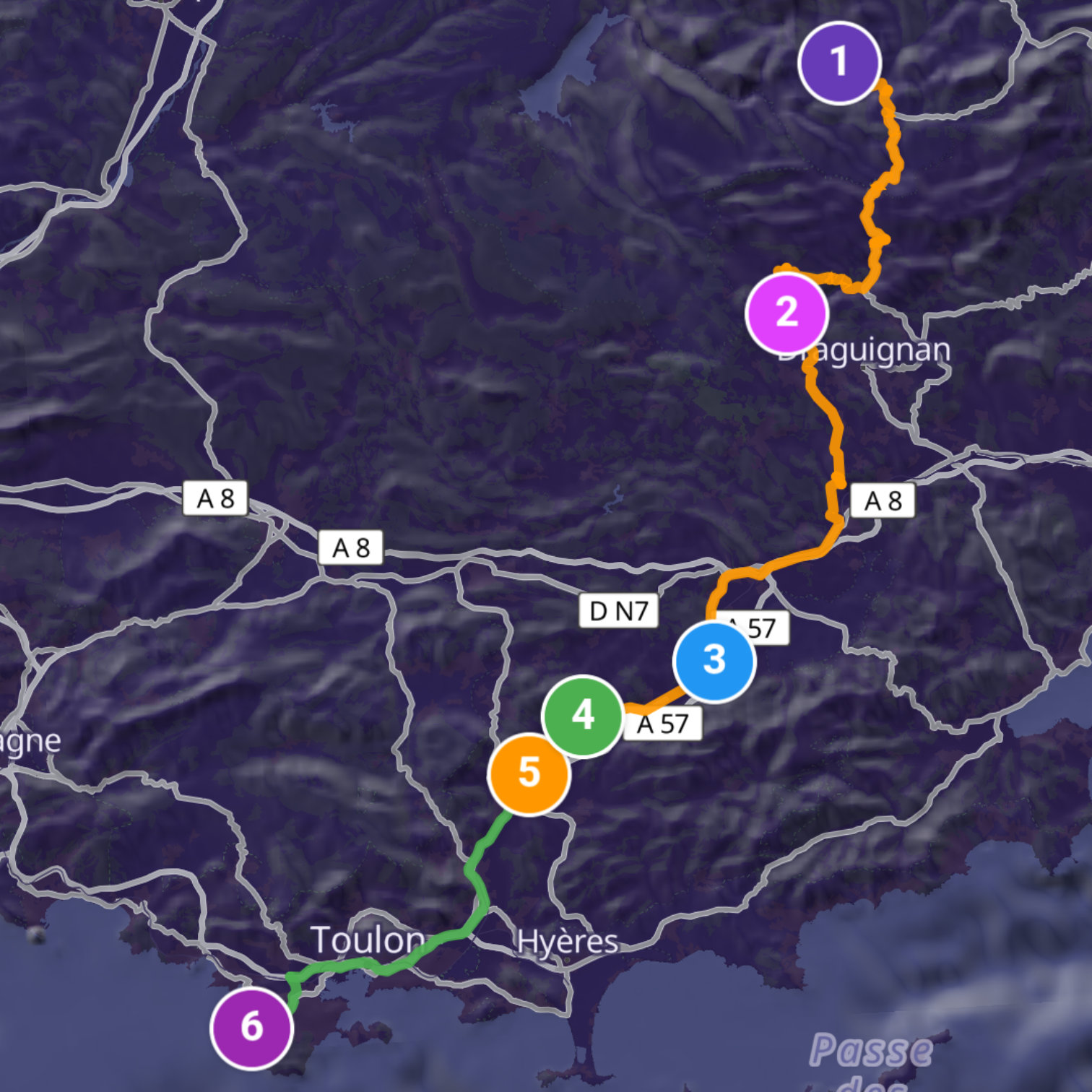 Map itinerary