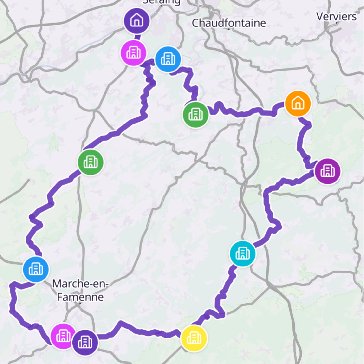 Map itinerary