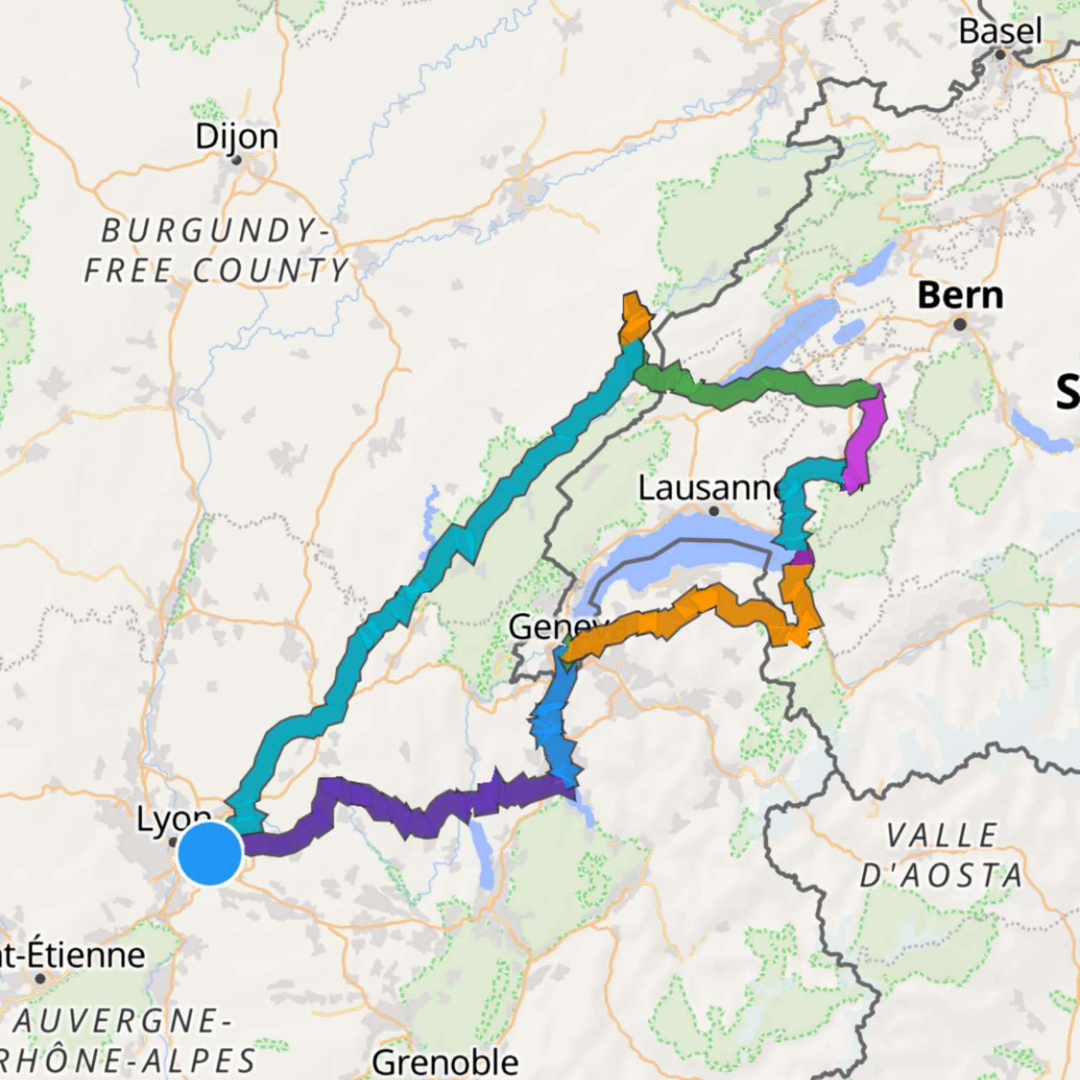 Map itinerary