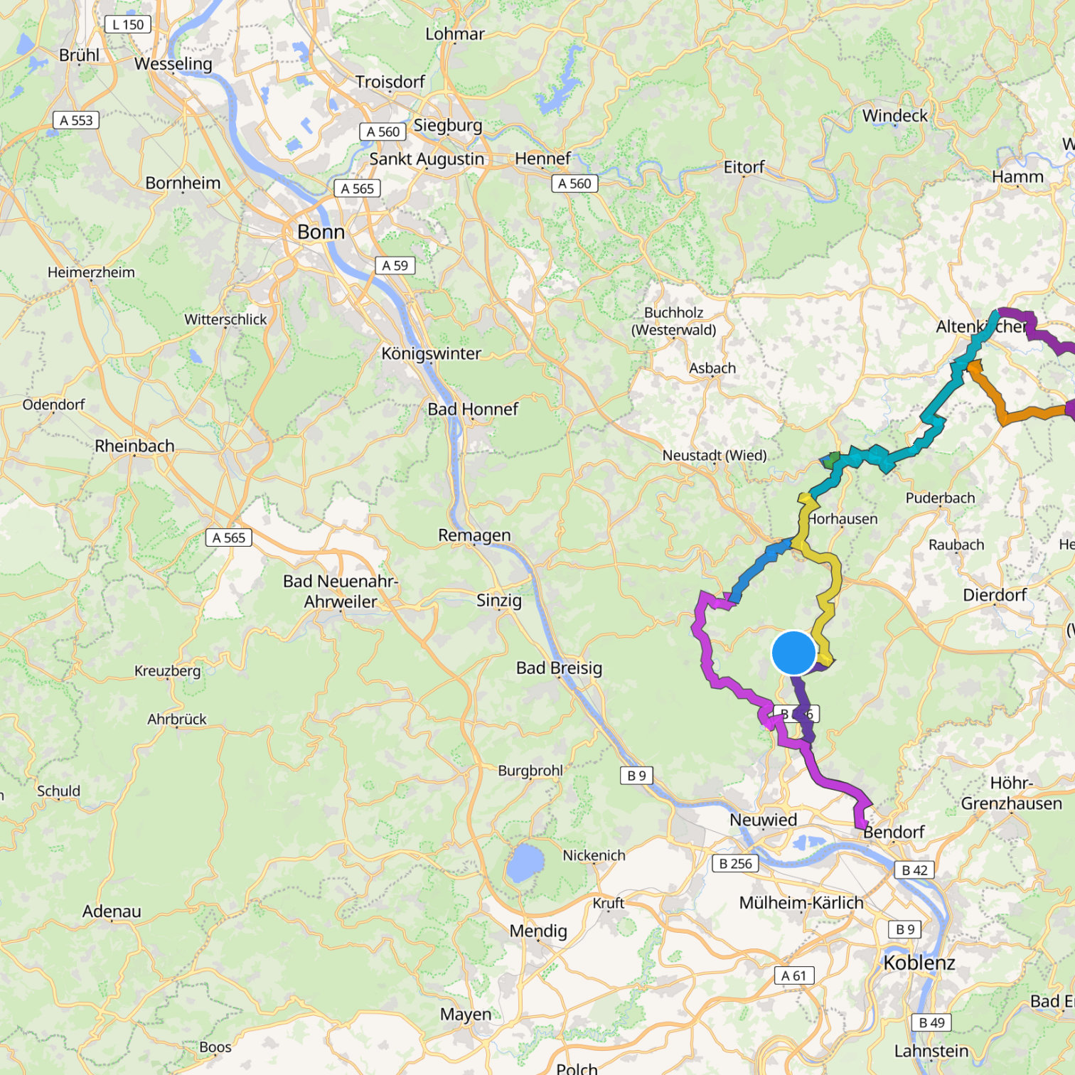 Map itinerary