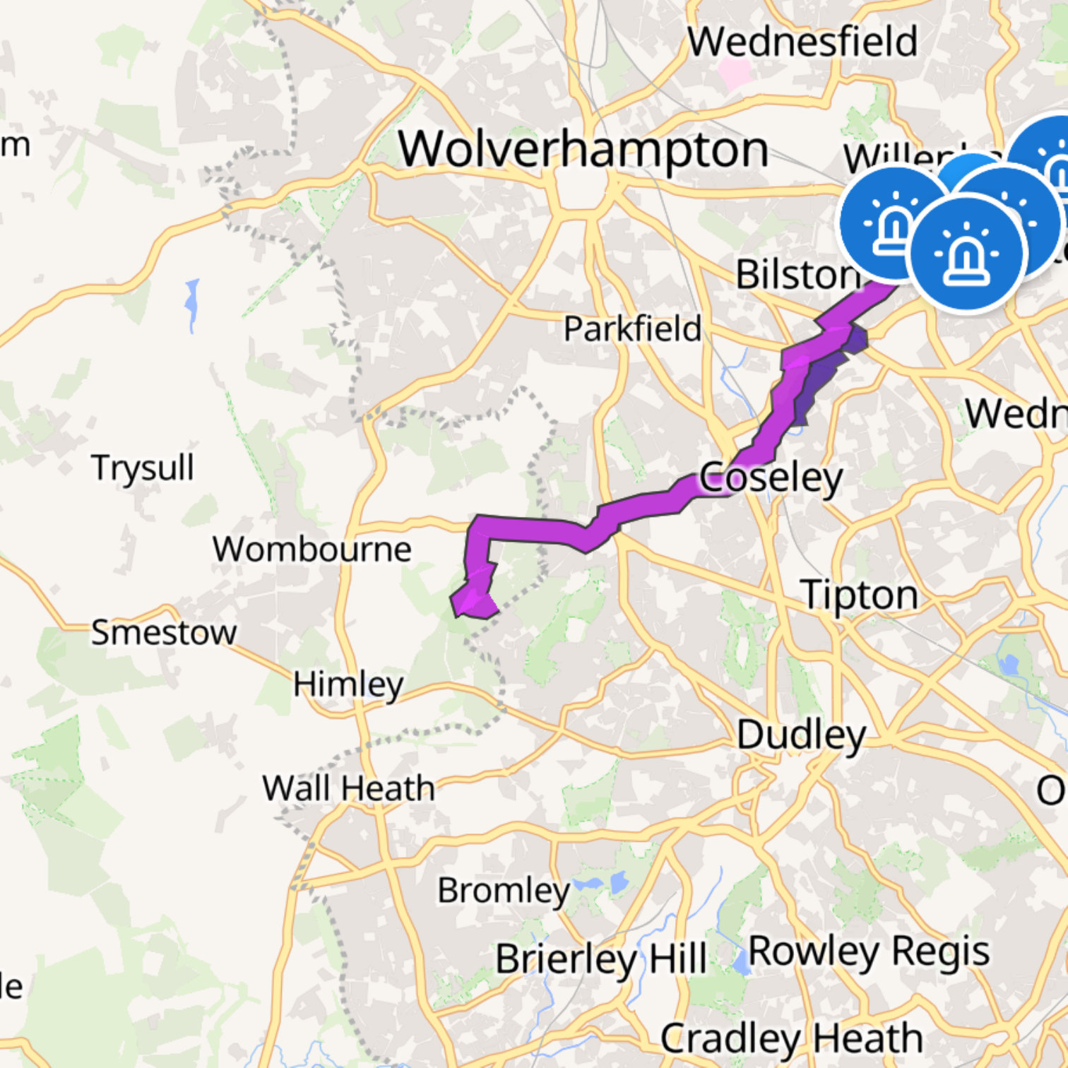 Map itinerary