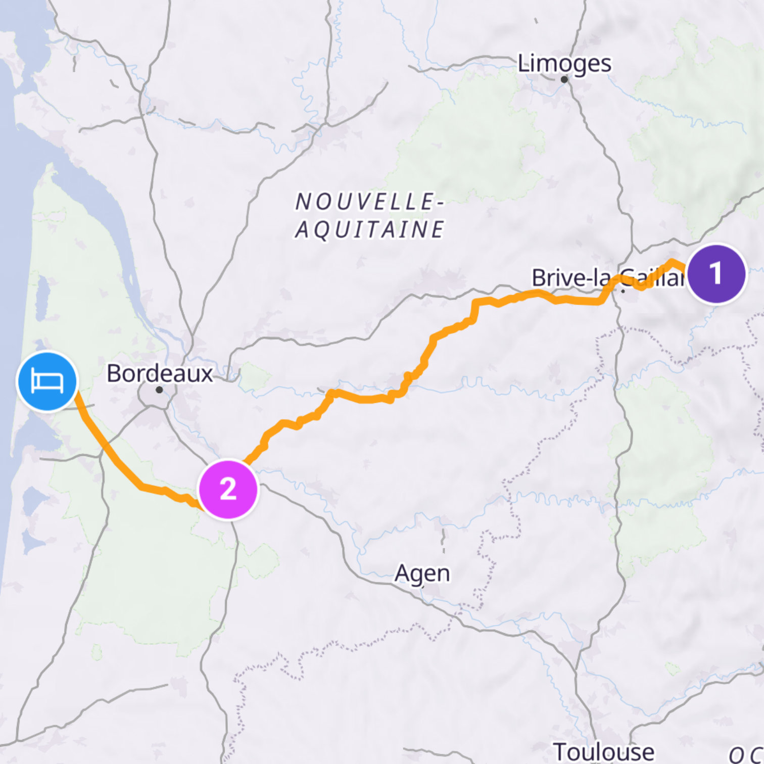 Map itinerary