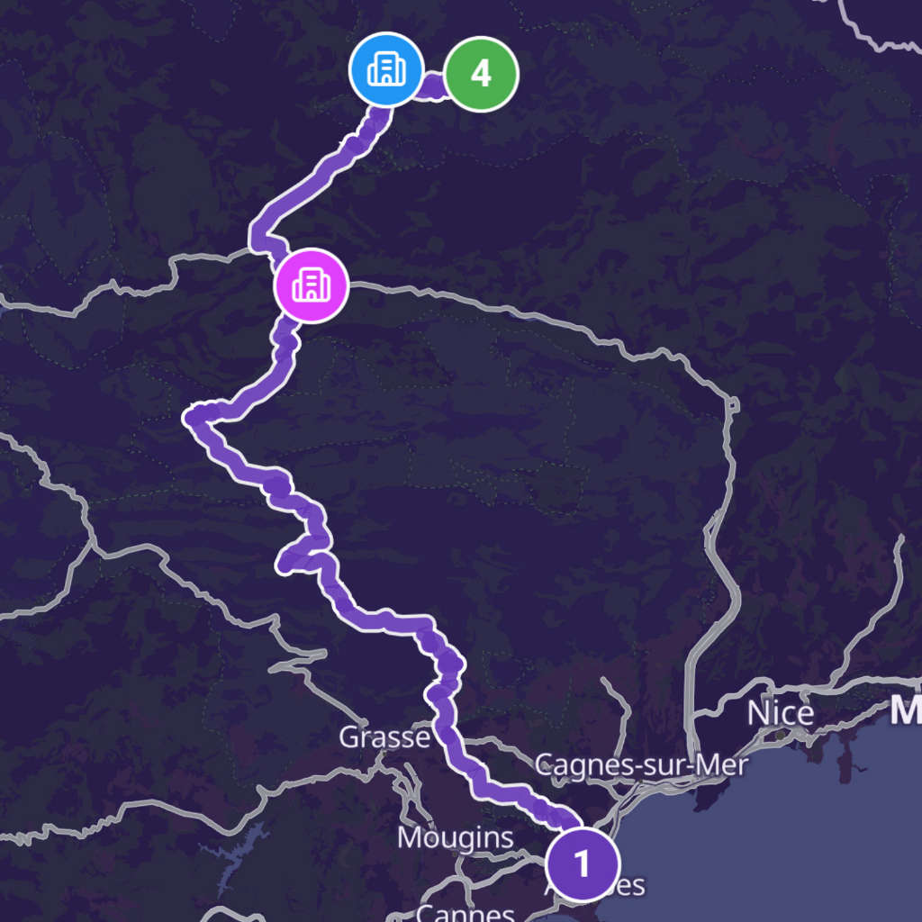 Map itinerary