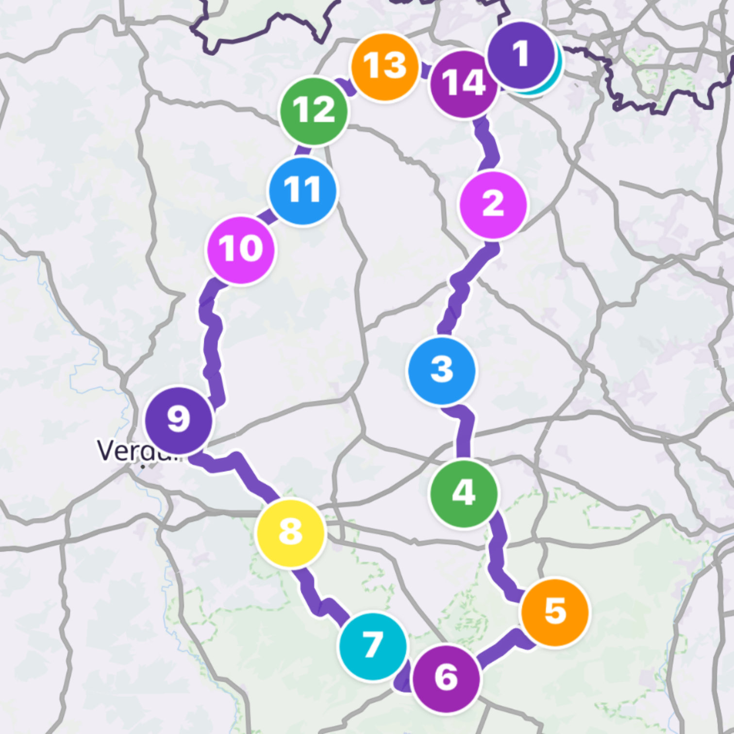 Map itinerary