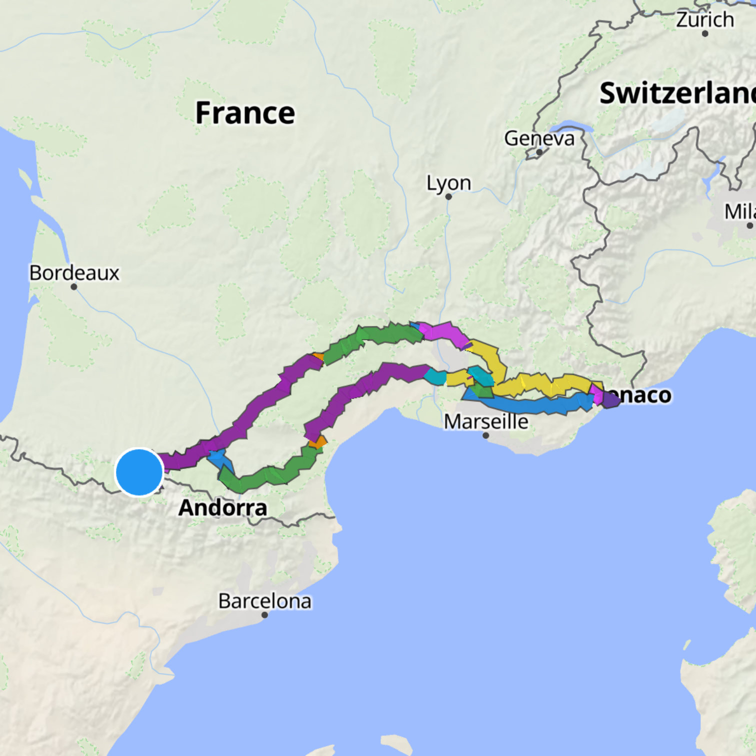 Map itinerary