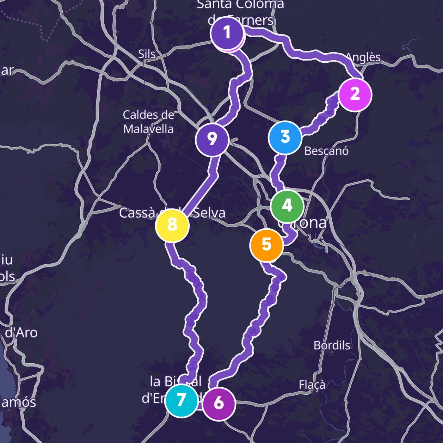 Map itinerary