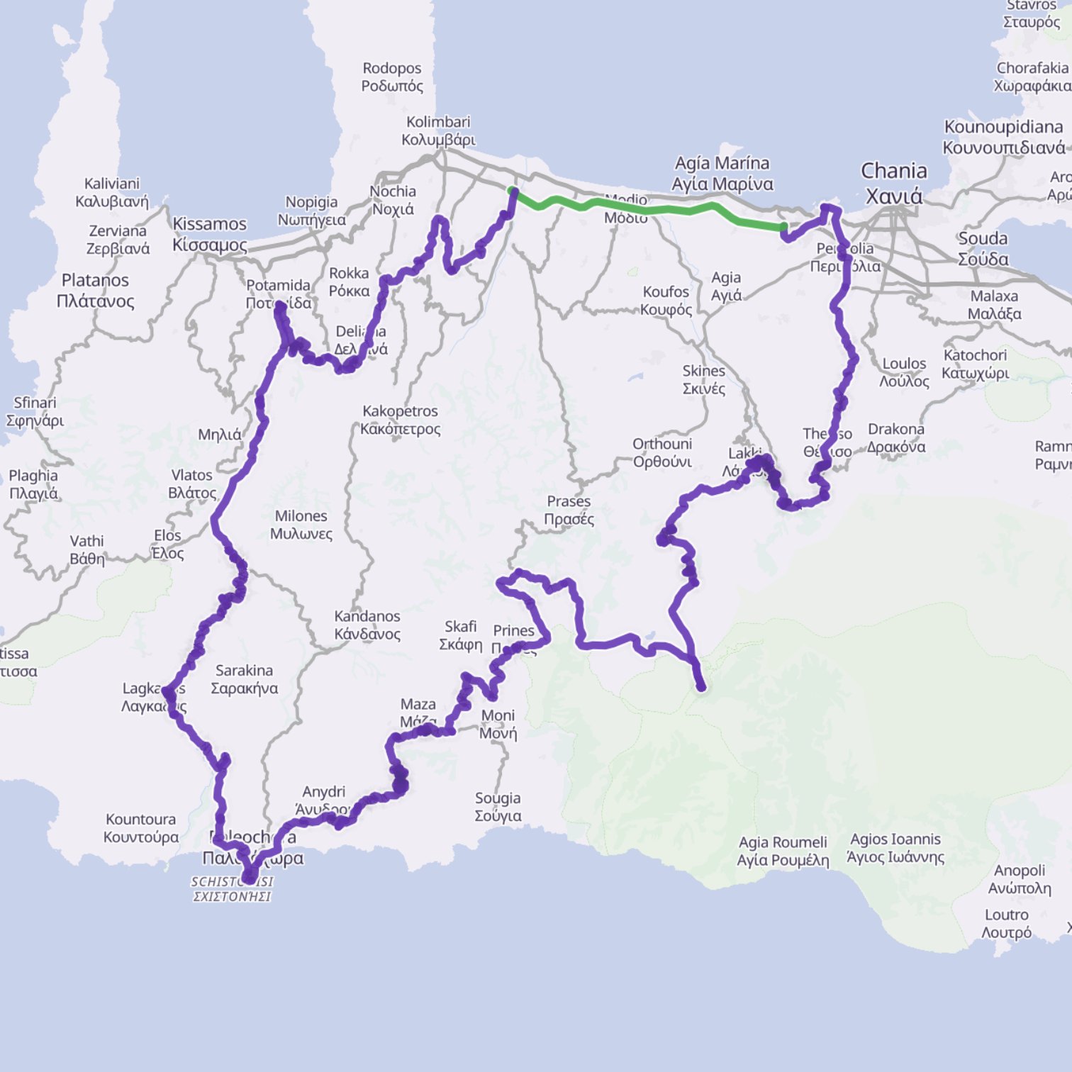 Map itinerary