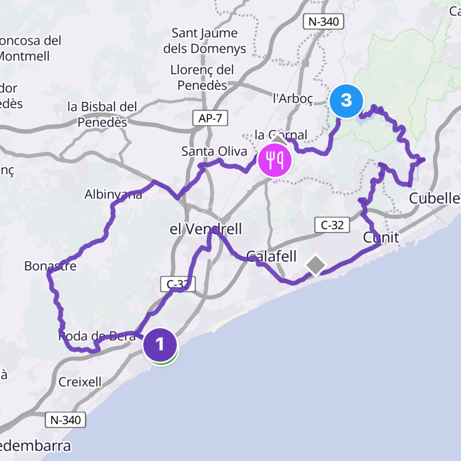 Map itinerary