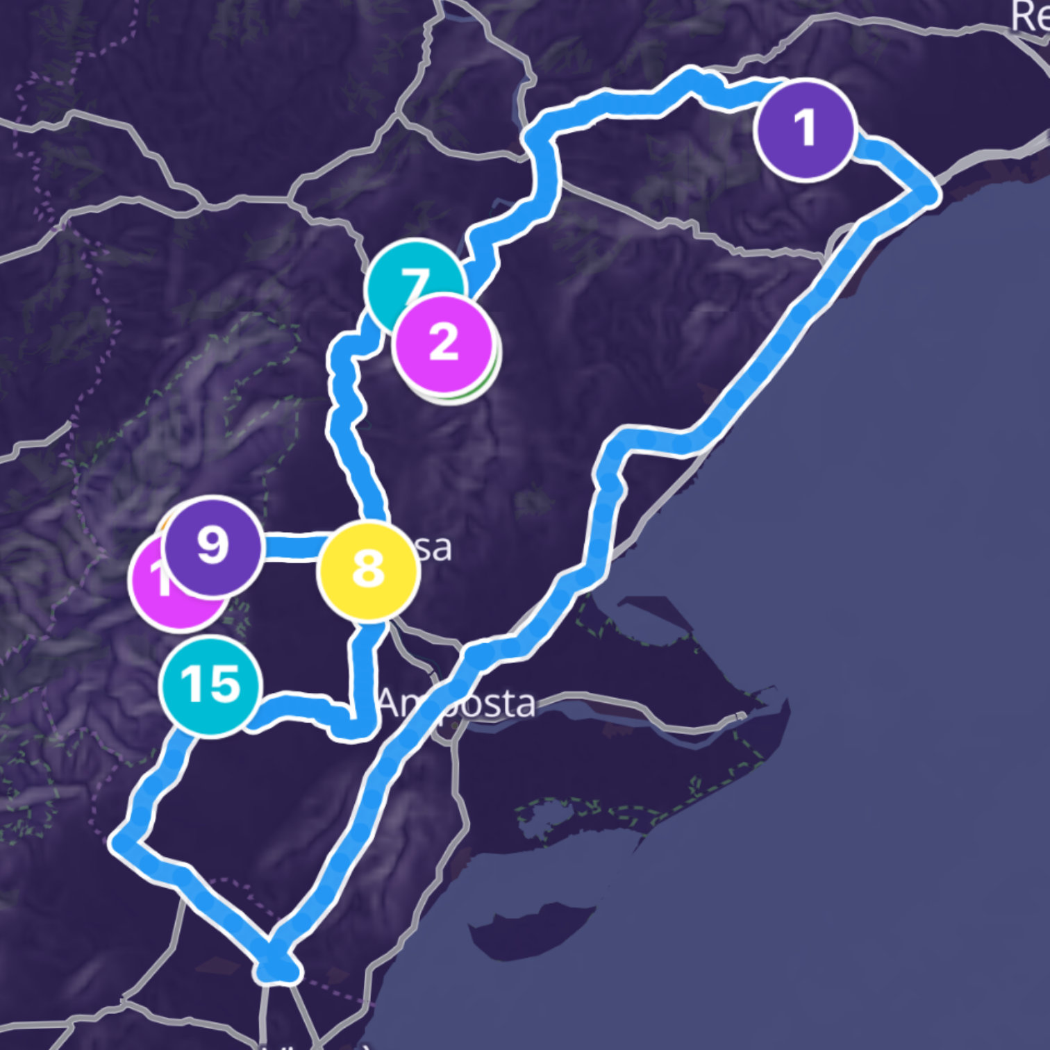 Map itinerary