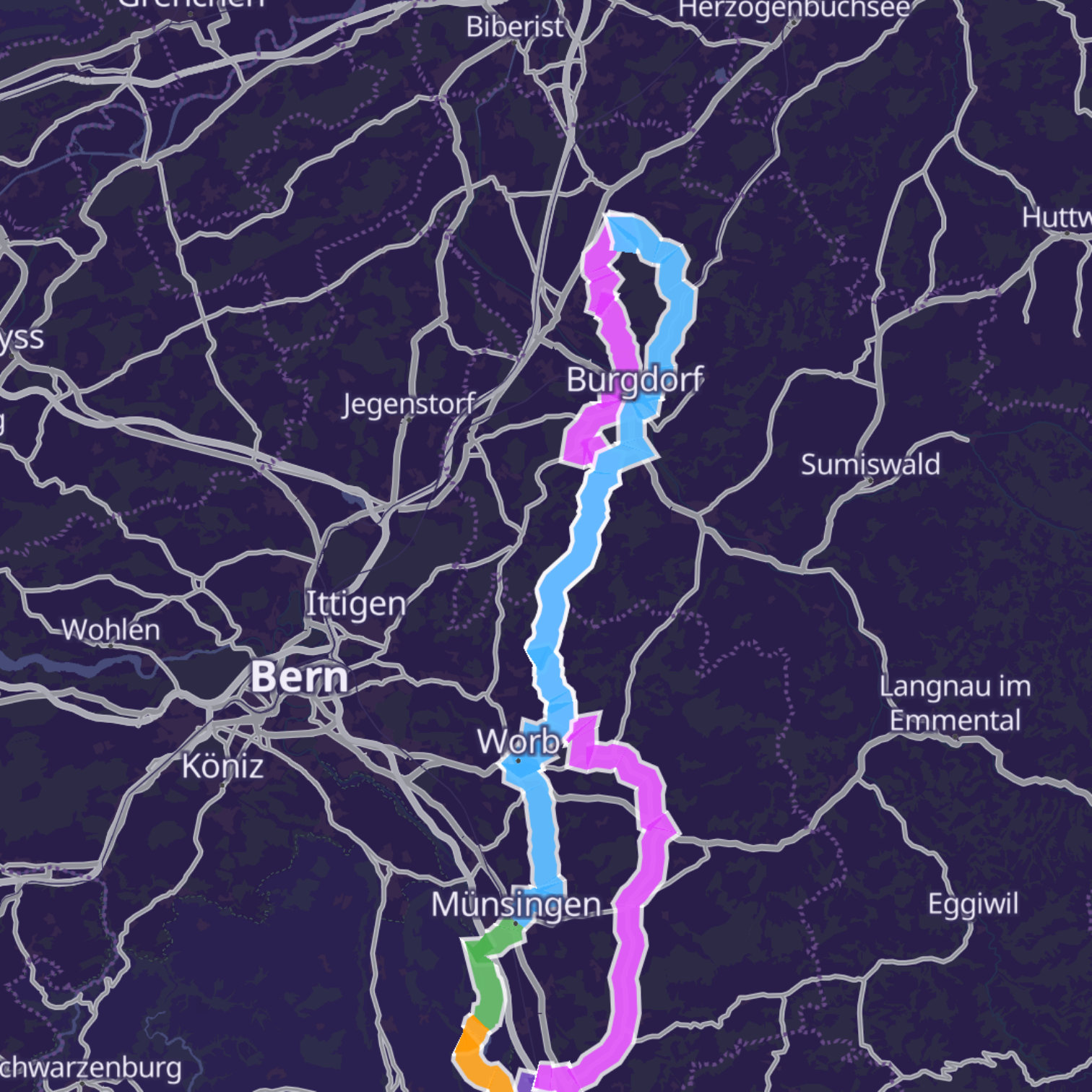 Map itinerary