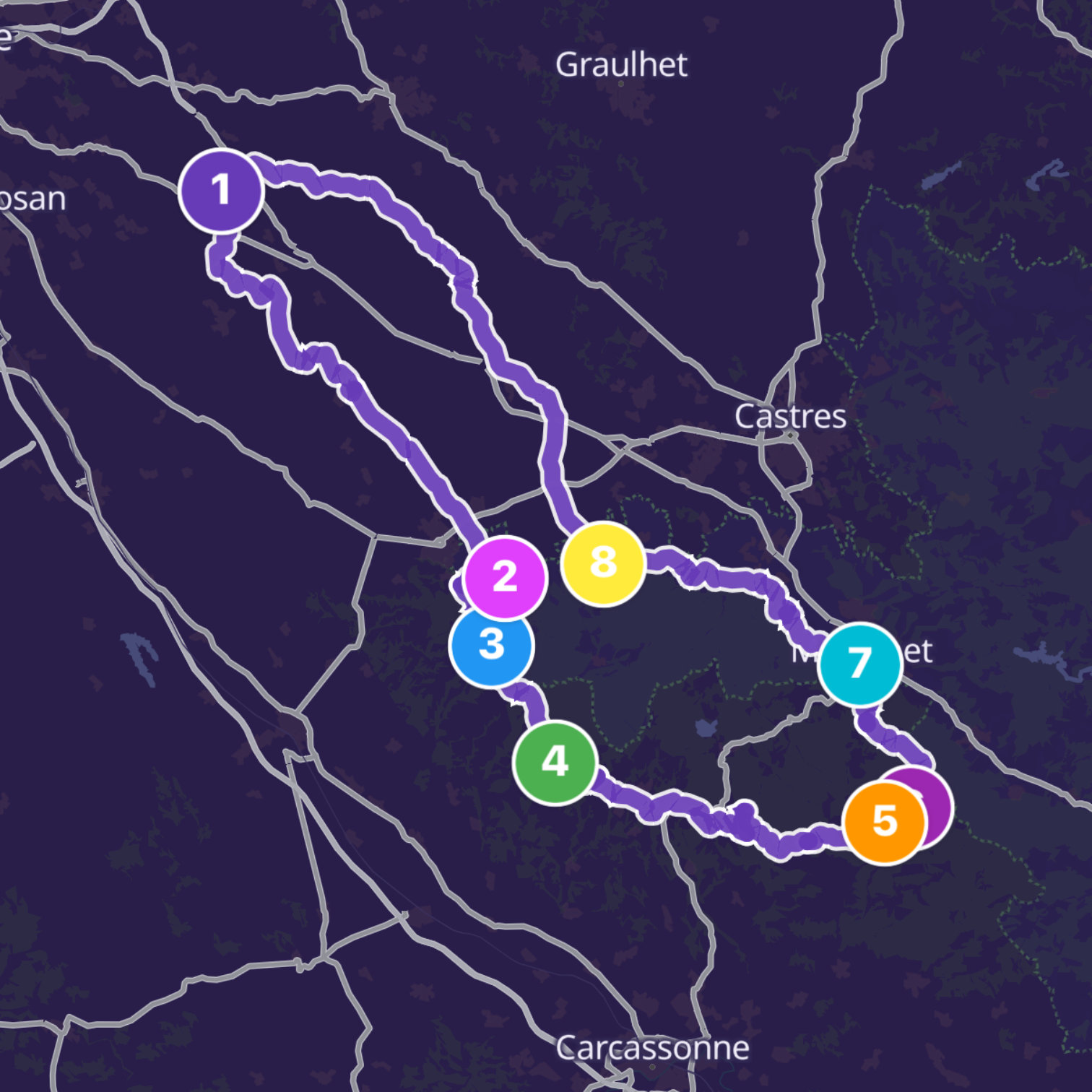Map itinerary
