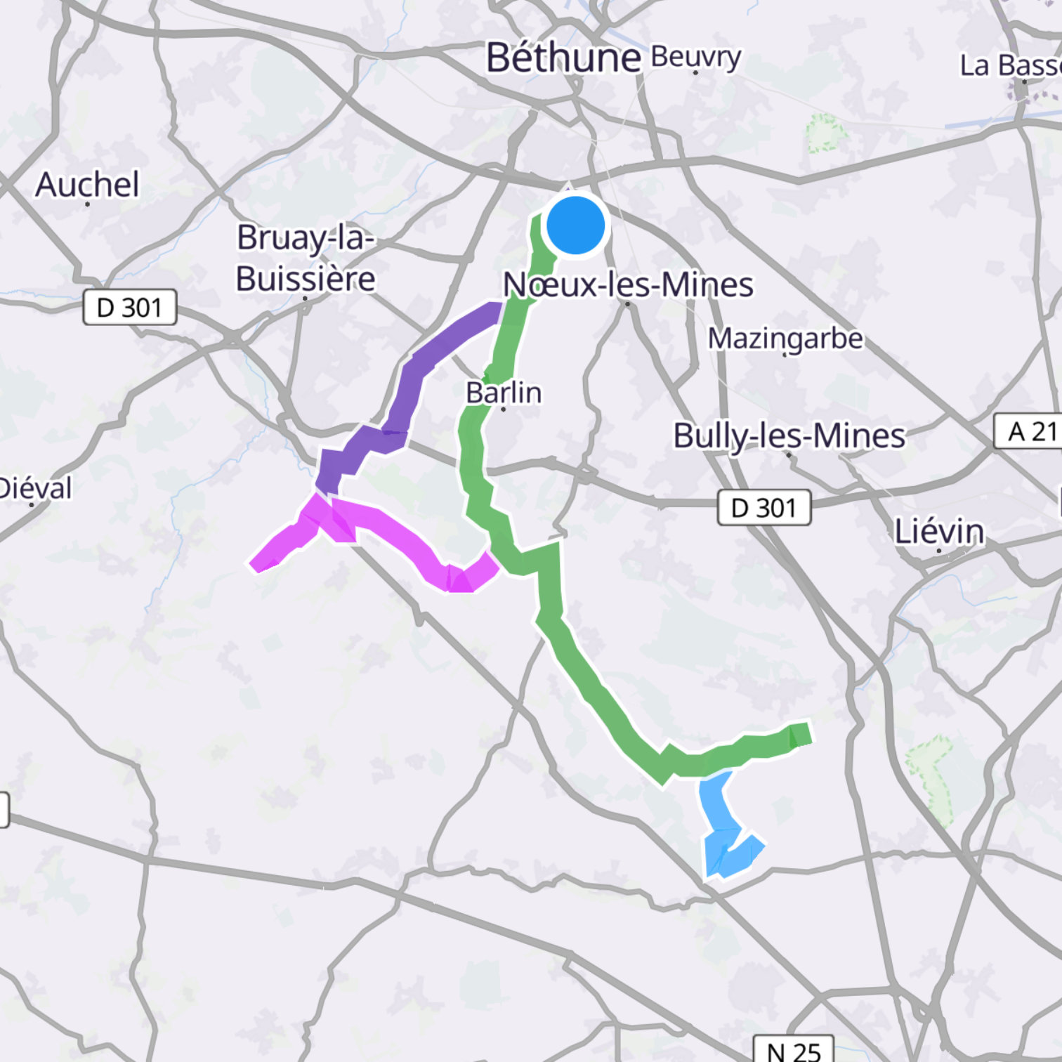 Map itinerary