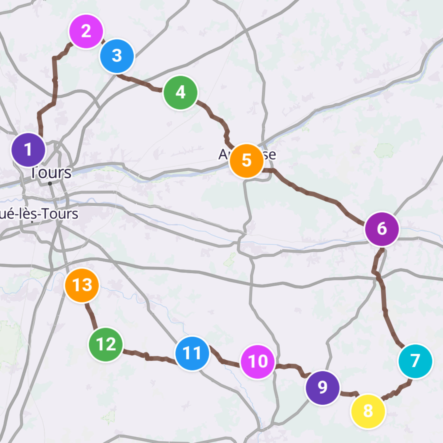 Map itinerary