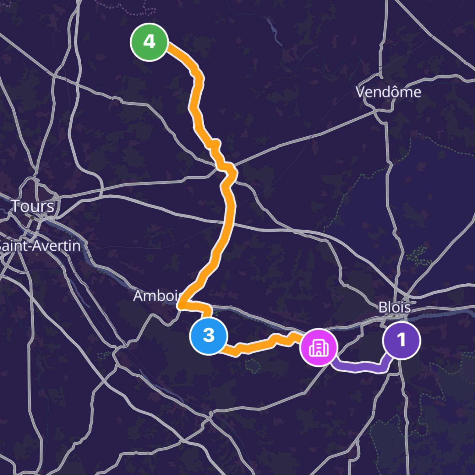 Map itinerary