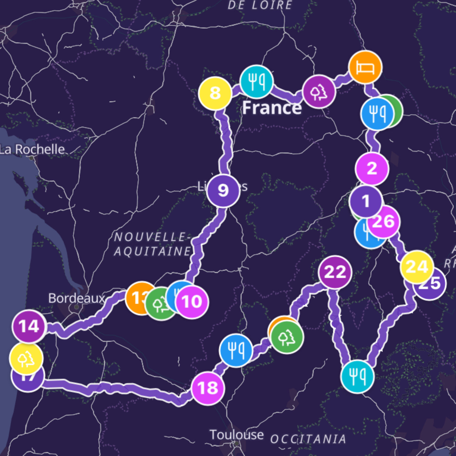 Map itinerary