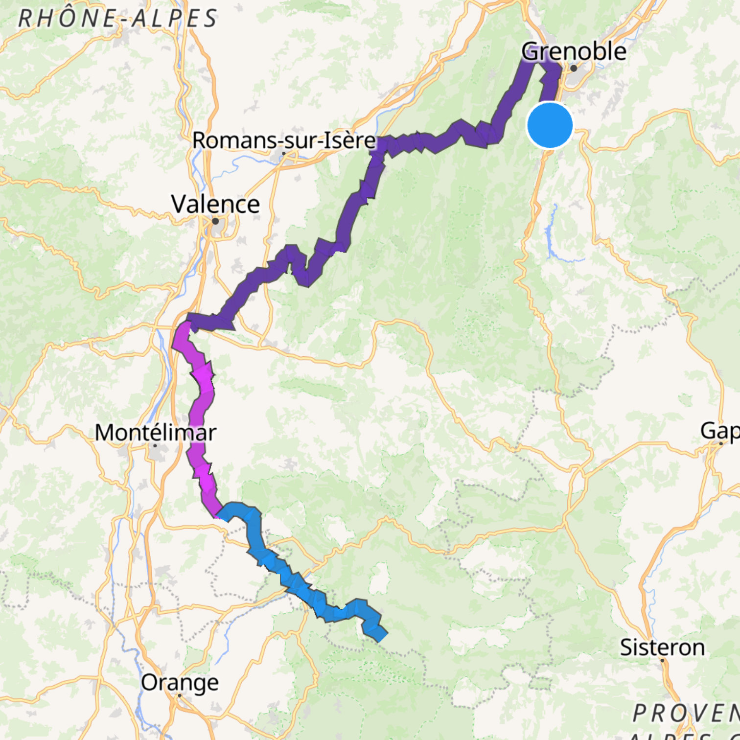 Map itinerary