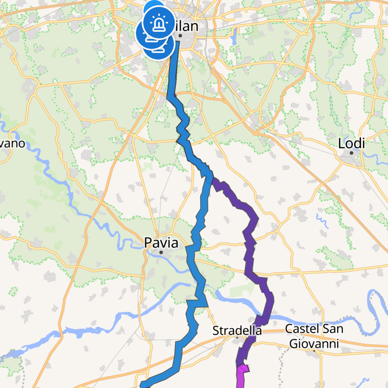 Map itinerary
