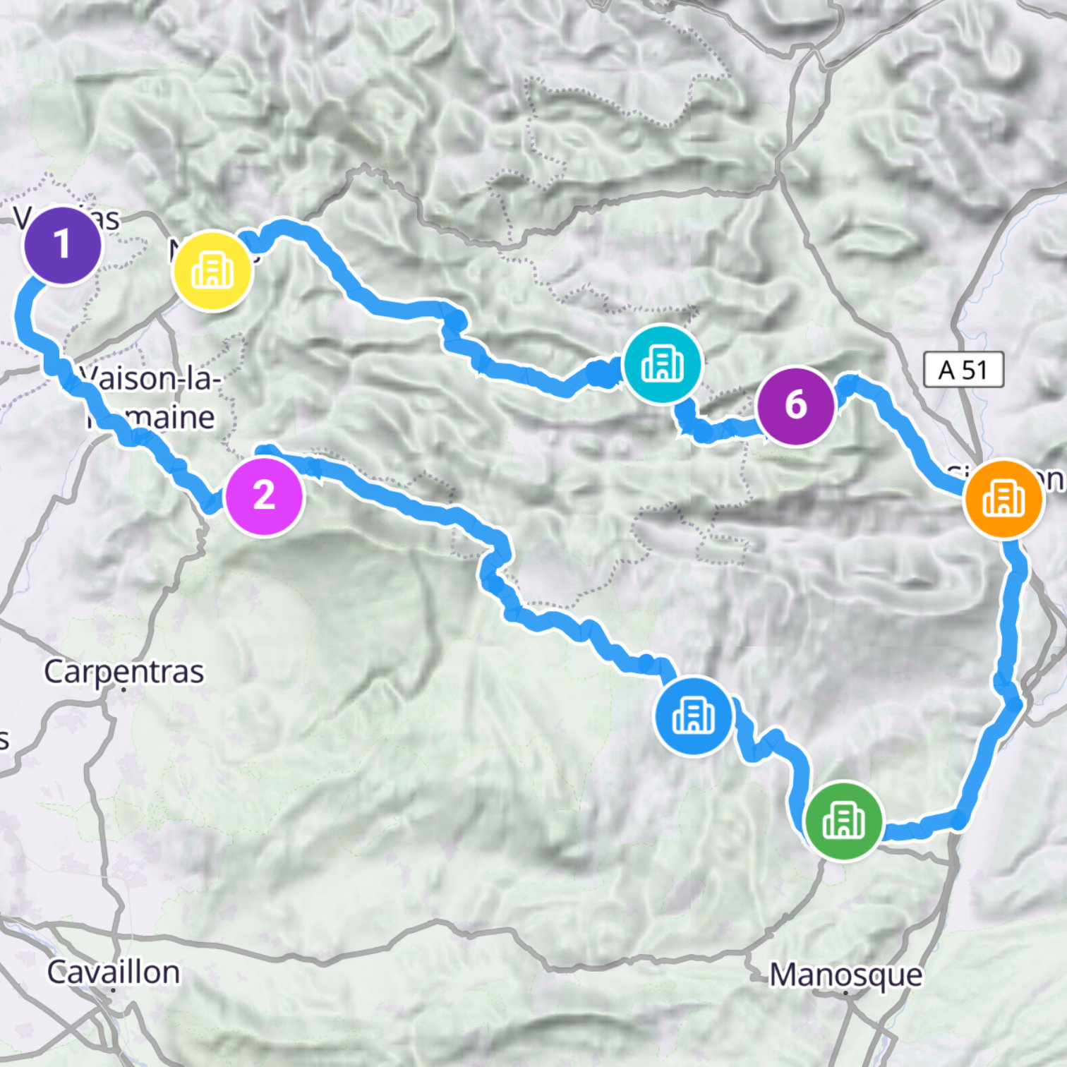Map itinerary